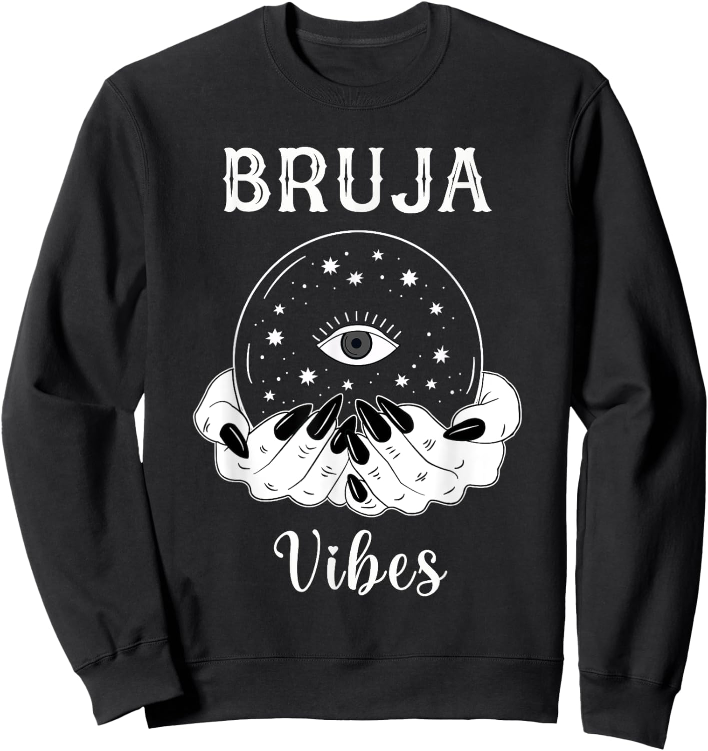 Bruja Vibes Mexican Dia de Muertos Halloween Bruja Sweatshirt - Sweatshirt | Black