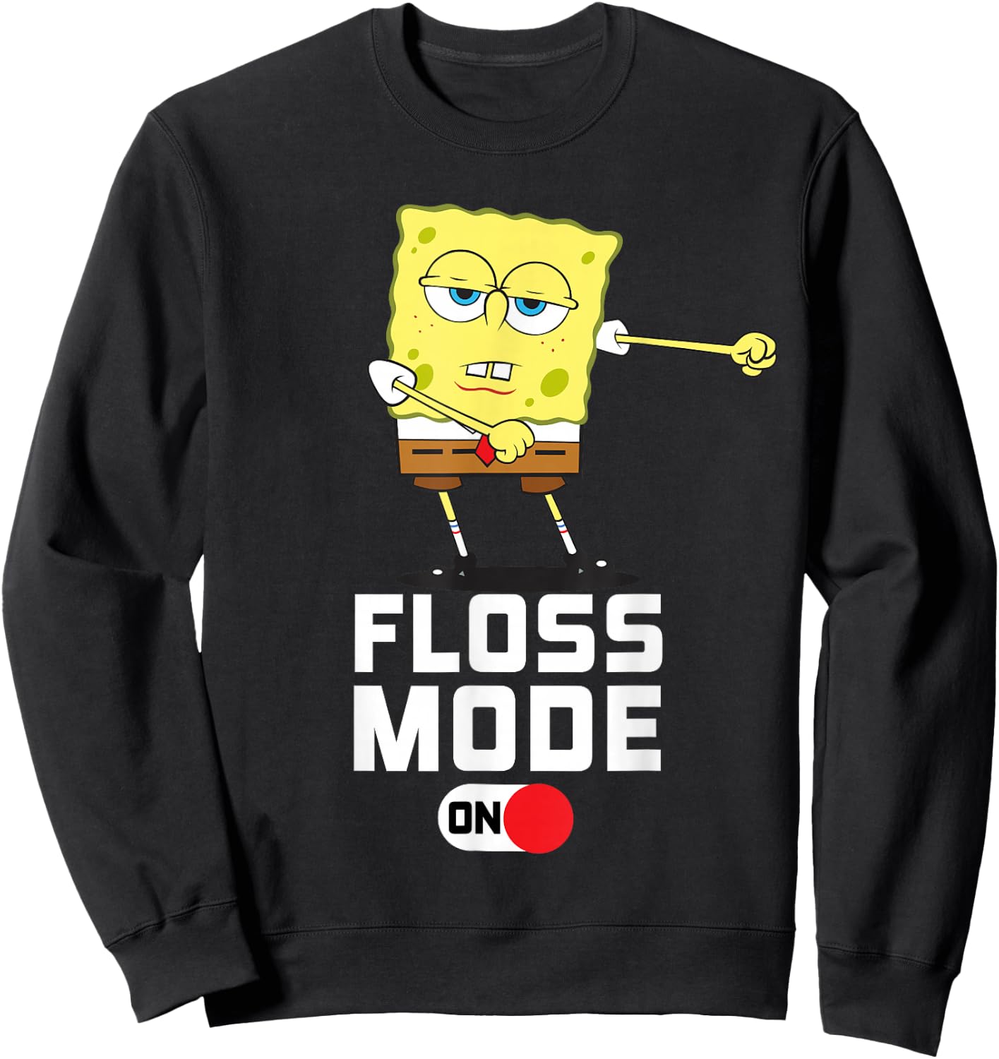 SpongeBob SquarePants Floss Mode On Dancing SpongeBob Sweatshirt - Sweatshirt | Black