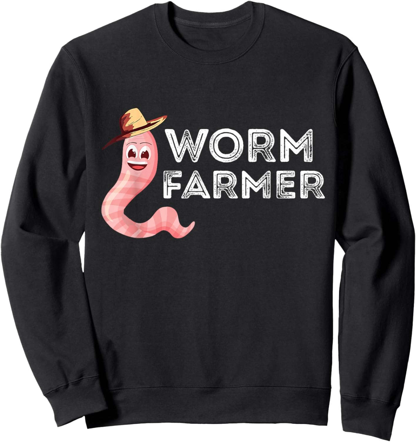 Worm Farmer Happy Worm Farmer Red Wiggler Worm Garden Sweatshirt - Sweatshirt | Black
