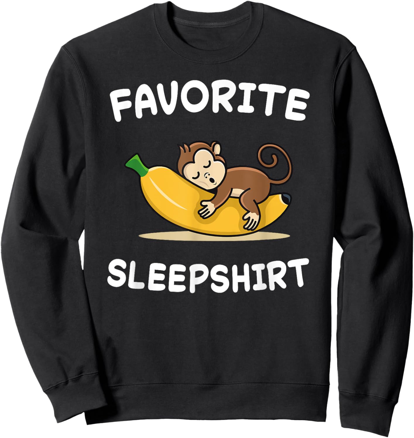 Monkey Monkeys Nap Sleeping Sleep Pajamas Pajama Sweatshirt - Sweatshirt | Black
