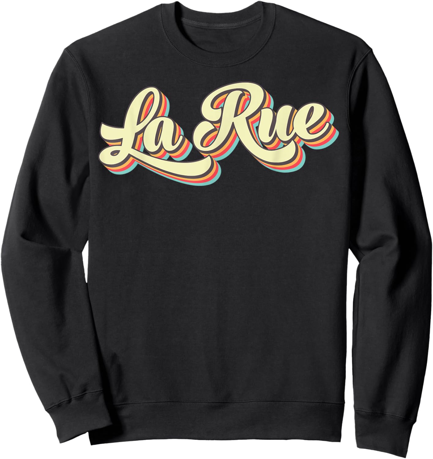 La Rue Retro Art Baseball Font Vintage Sweatshirt - Sweatshirt | Black