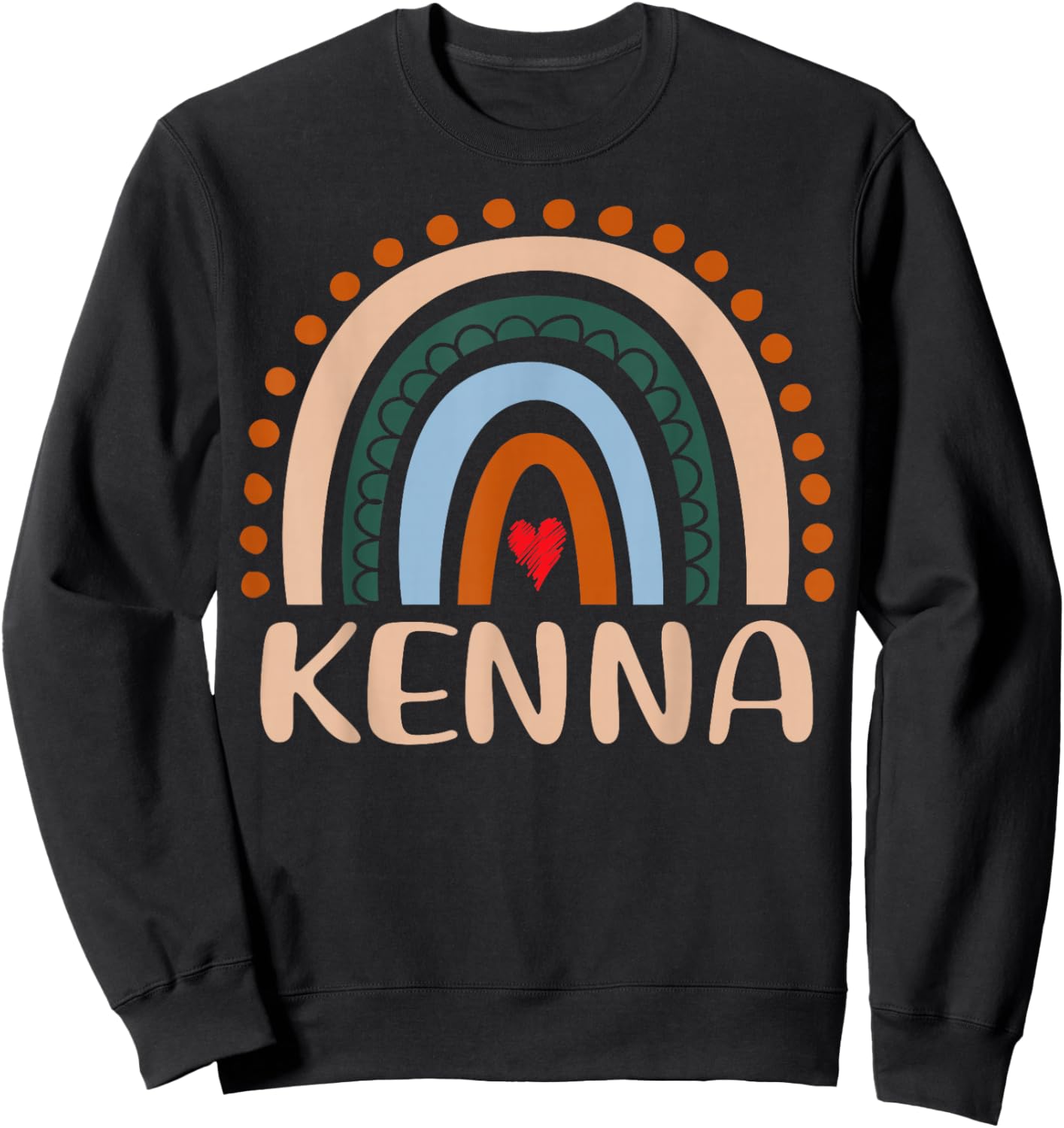 Kenna Name Personalized Funny Women Rainbow Kenna Sweatshirt - Sweatshirt | Black