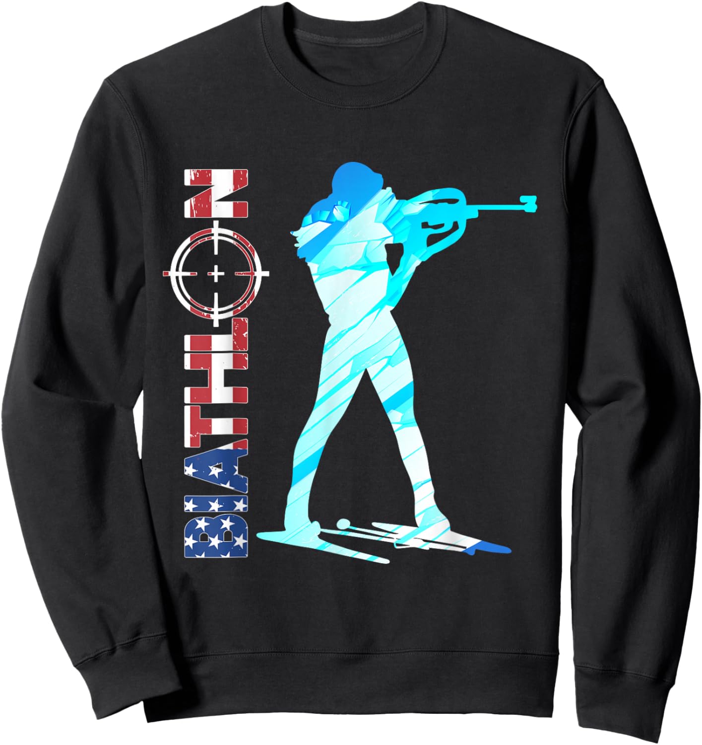 Biathlon USA Flag Apparel American Cross-Country Skiing Women Men Sweatshirt - Sweatshirt | Black