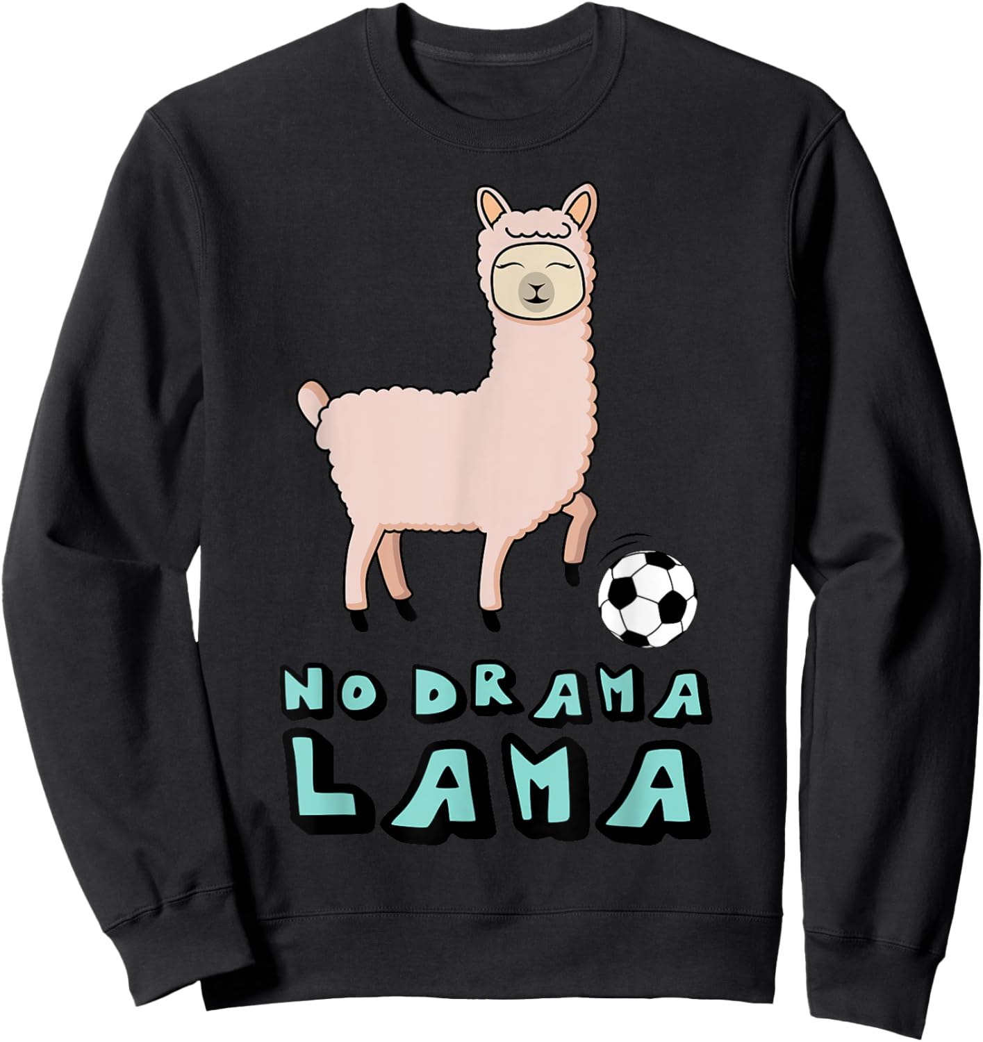 Cool Llama With Soccer Ball No Drama Lama Soccer Player Boys Sweatshirt - Sweatshirt | Black