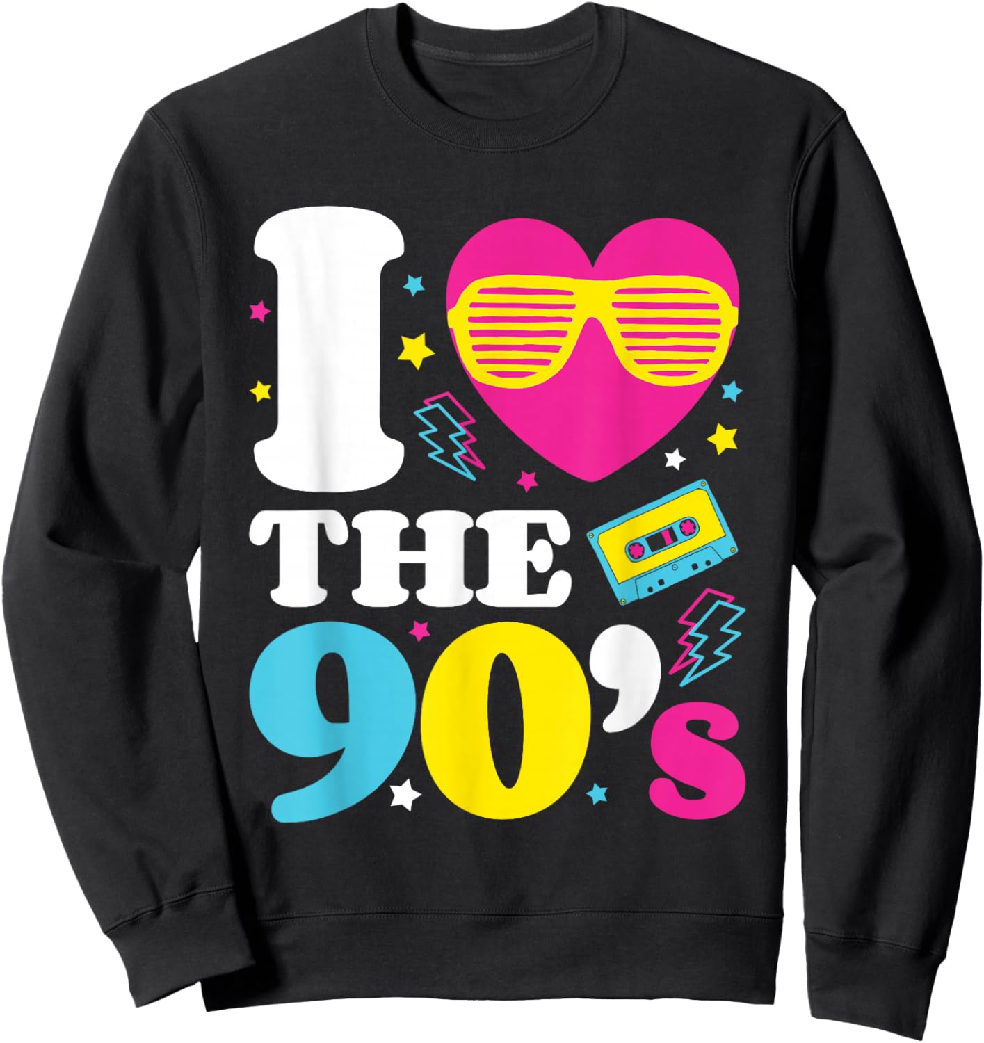 1990's 90s I Heart The Nineties Sweatshirt - Sweatshirt | Black