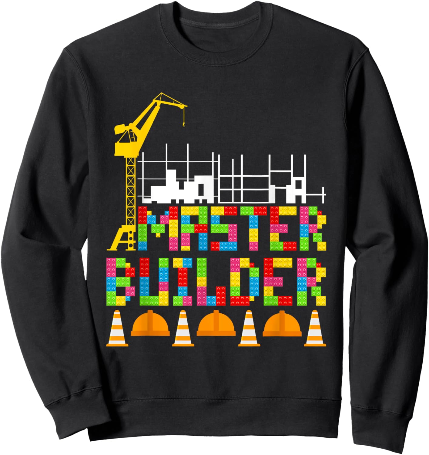 Master Builder Building Blocks Engineer Bricks Construction Sweatshirt - Sweatshirt | Black