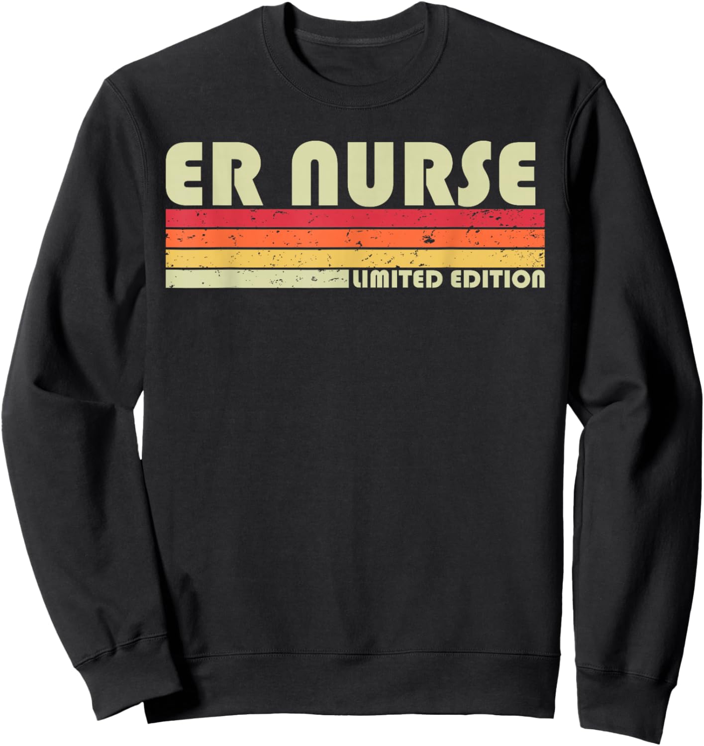 ER NURSE Funny Job Title Profession Birthday Worker Idea Sweatshirt - Sweatshirt | Black