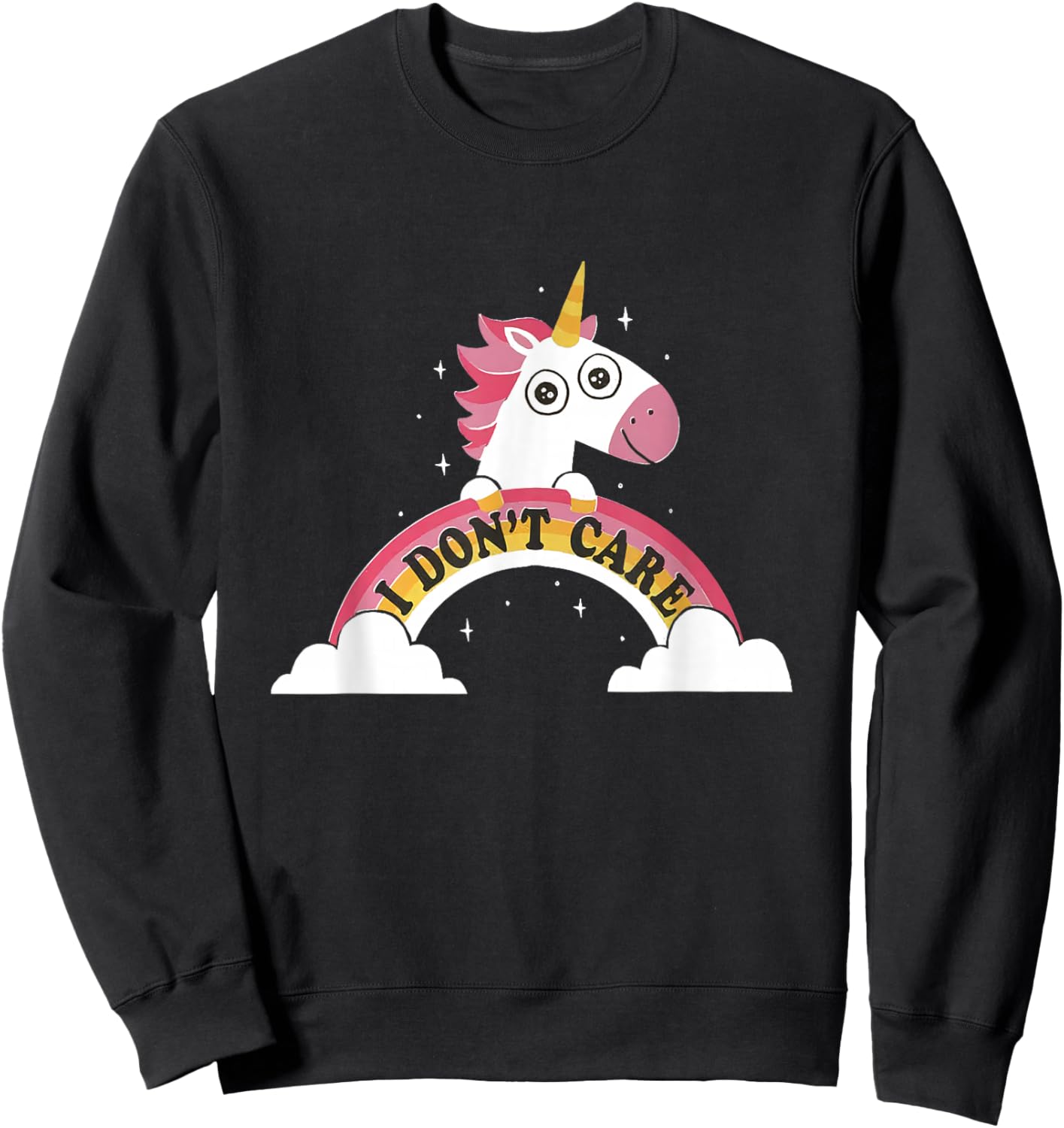 Unicorn I Don't Care Sweatshirt - Sweatshirt | Black