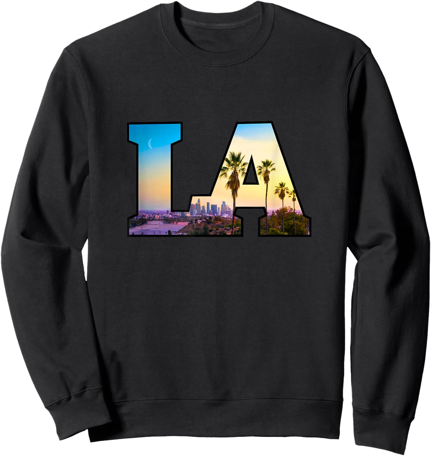 LA City Skyline of Downtown Los Angeles, California Sweatshirt - Sweatshirt | Black