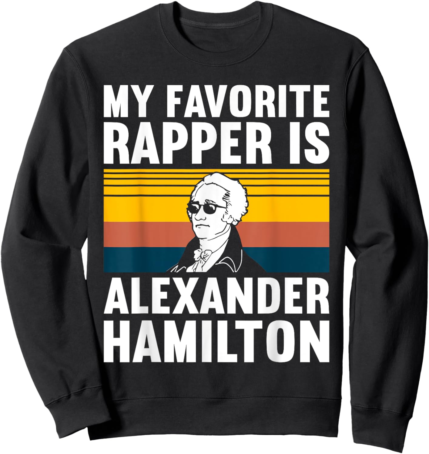 Must Love History Men's Retro Hamilton , Black, Small Sweatshirt - Sweatshirt | Black