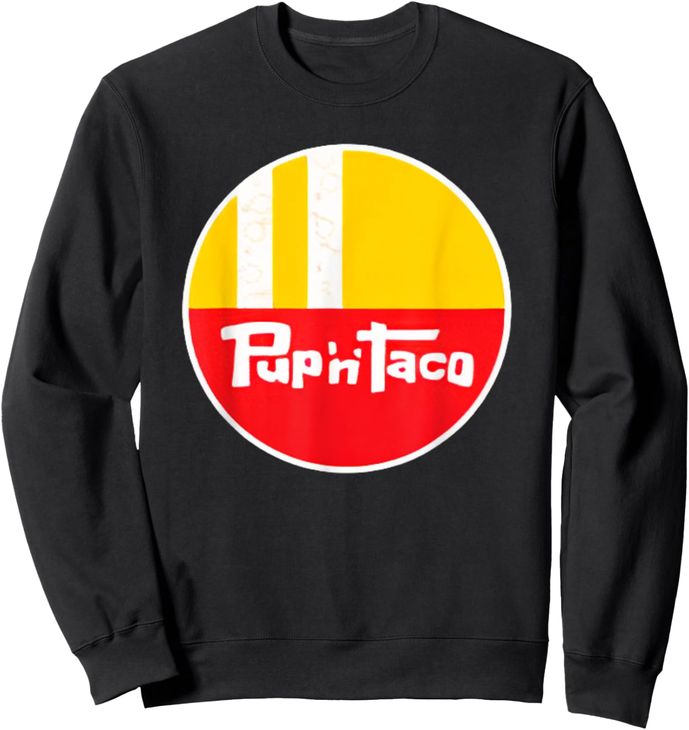 Pup And Taco Retro Vintage Restaurant Sweatshirt - Sweatshirt | Black