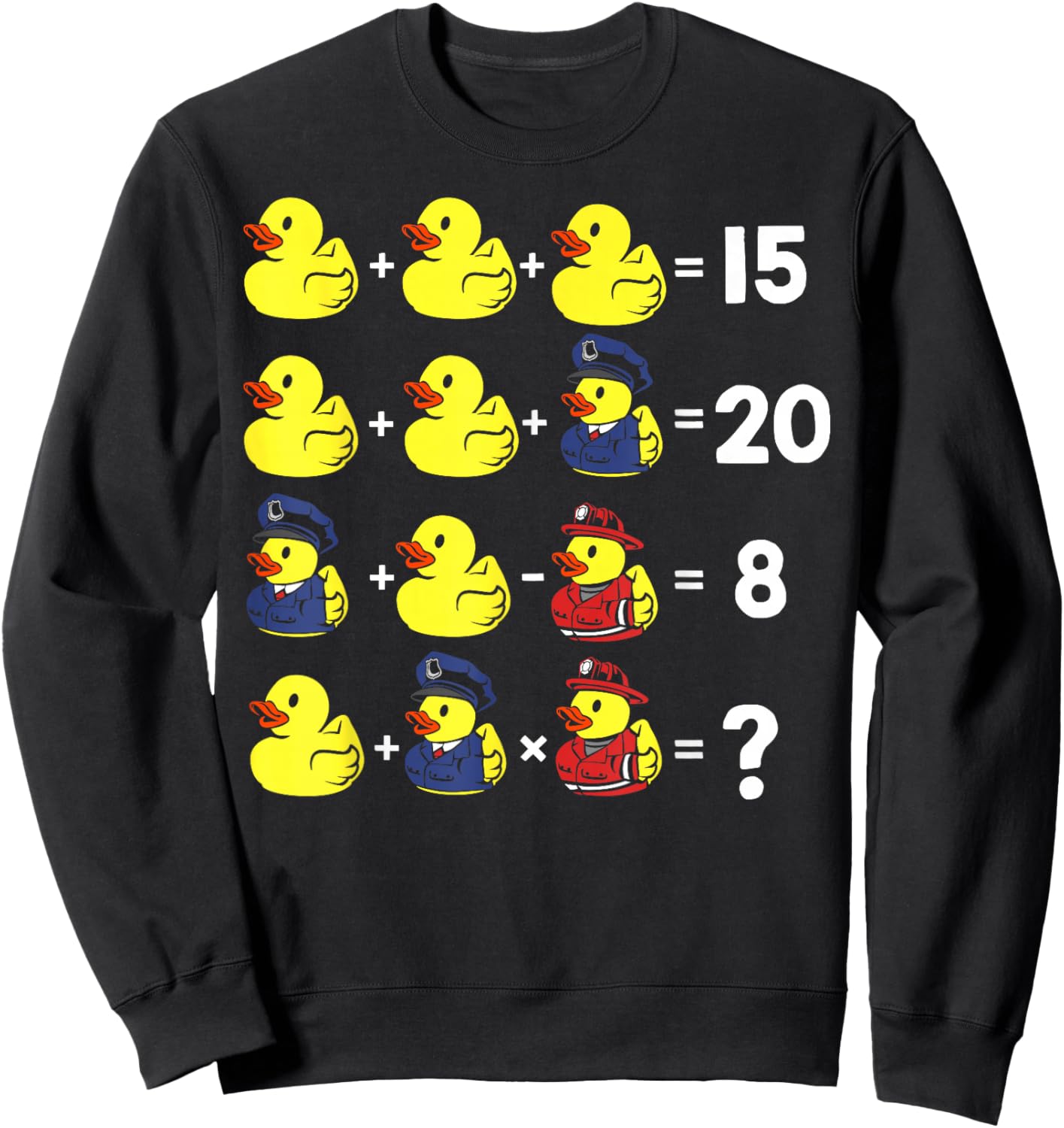 Math Teacher Humor Rubber Duck Graphic Order Of Operations Women Girls Kids Sweatshirt - Sweatshirt | Black