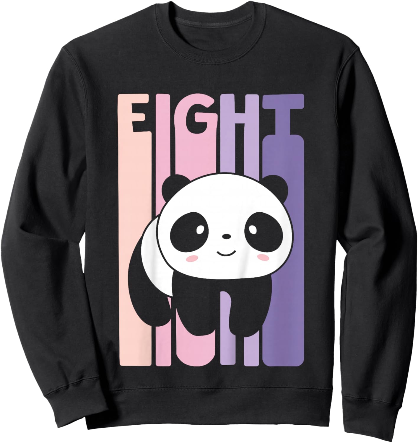 8 Year Old Cute Panda Birthday Girl 8th B-day Sweatshirt - Sweatshirt | Black