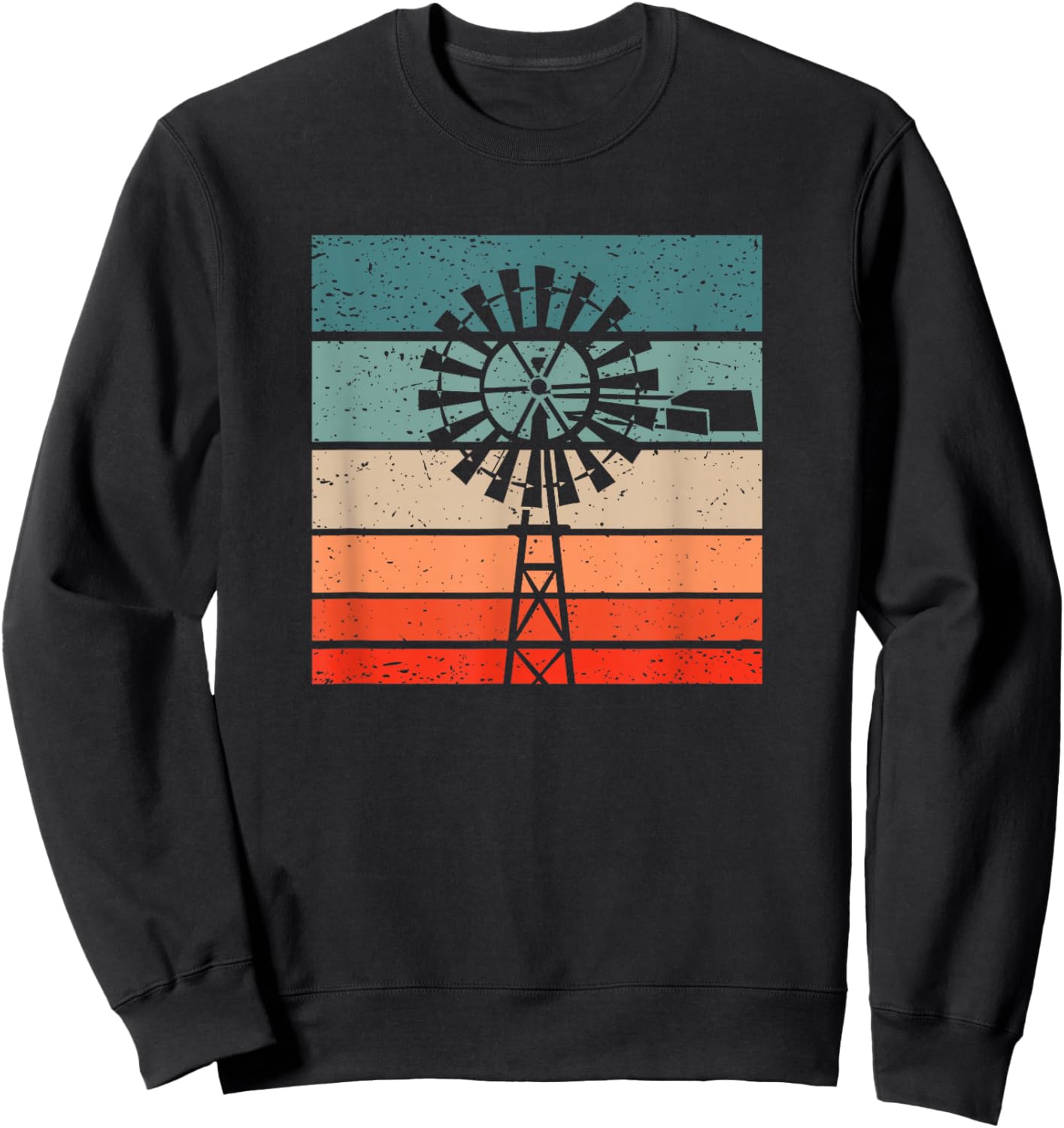 Windmill Retro Style Vintage Sweatshirt - Sweatshirt | Black