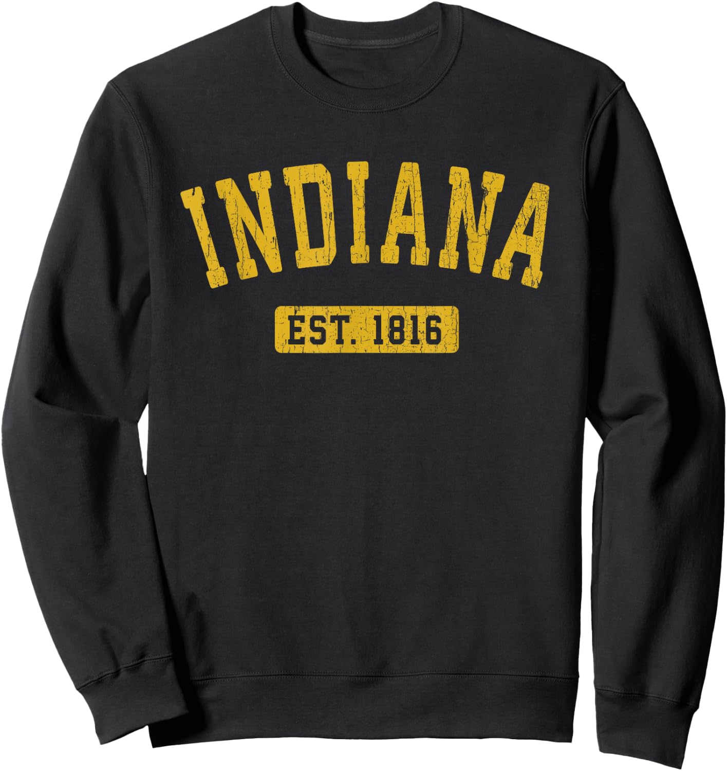 Indiana Classic Vintage Yellow Text Est. 1816 Sweatshirt - Sweatshirt | Black