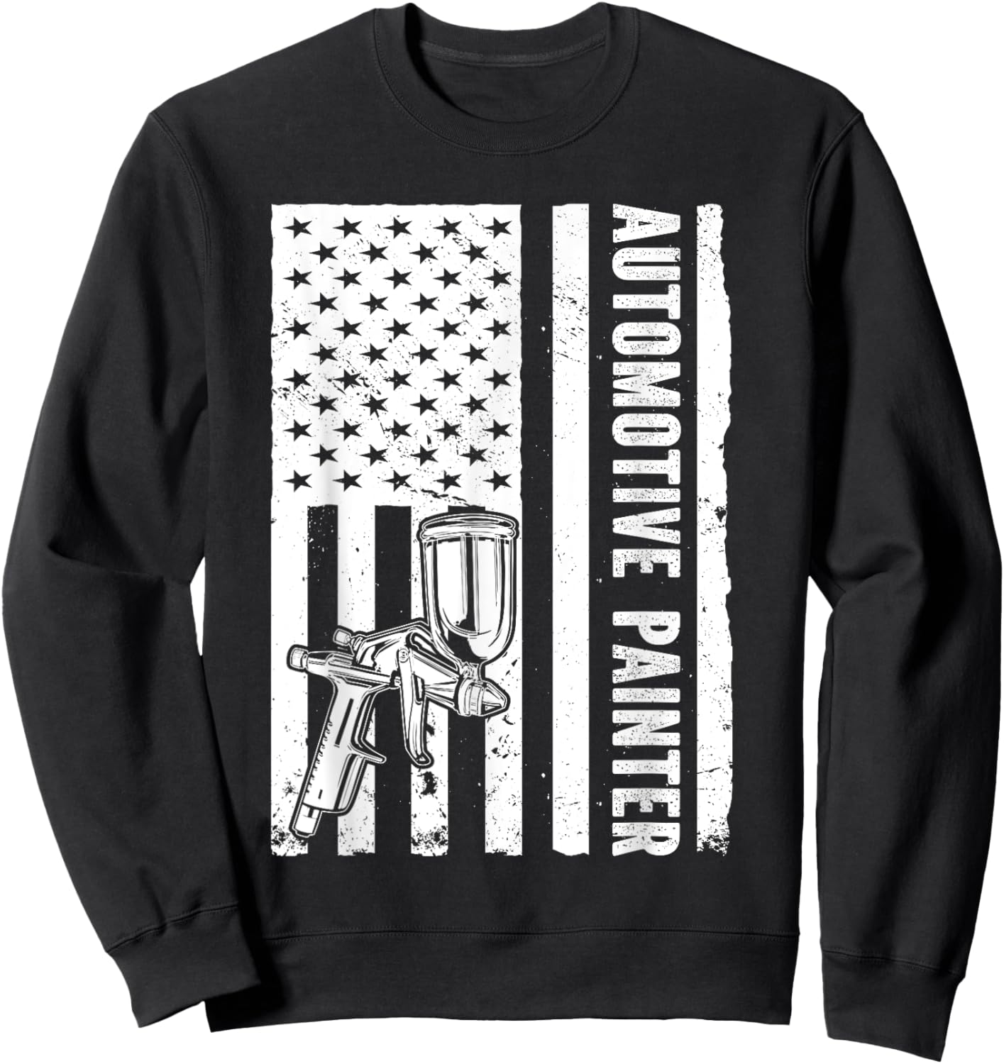 Auto Body Painter USA Flag Automotive Painter Sweatshirt - Sweatshirt | Black