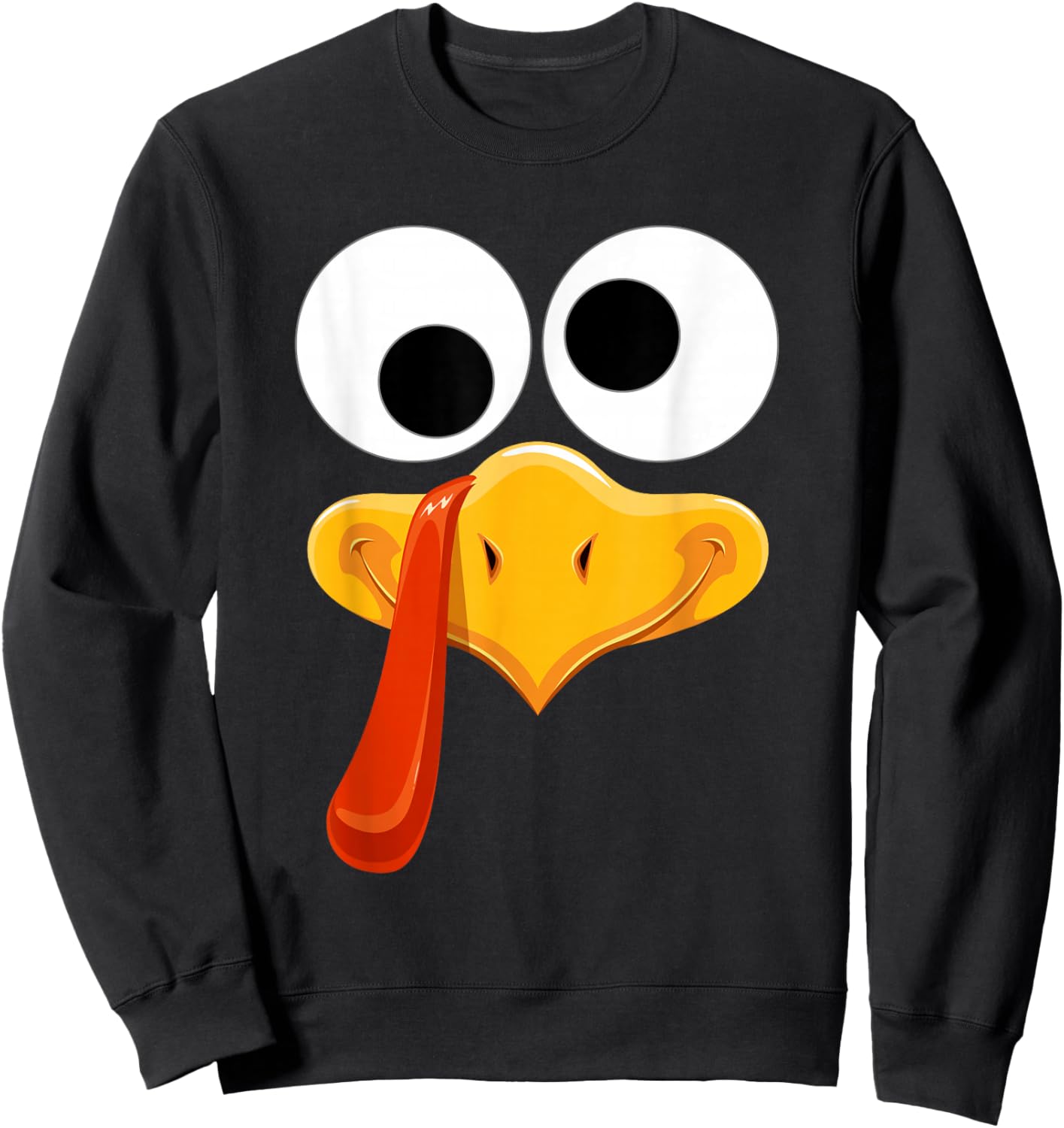 Turkey Face Thanksgiving Costume Family Outfits Matching Fun Sweatshirt - Sweatshirt | Black