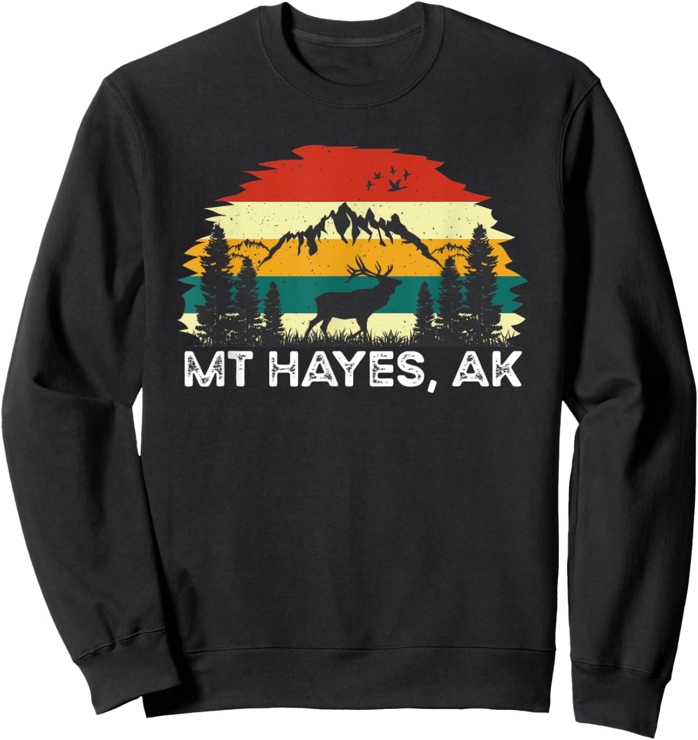 Mt Hayes, AK mountain hiking nature outdoor camping Sweatshirt - Sweatshirt | Black