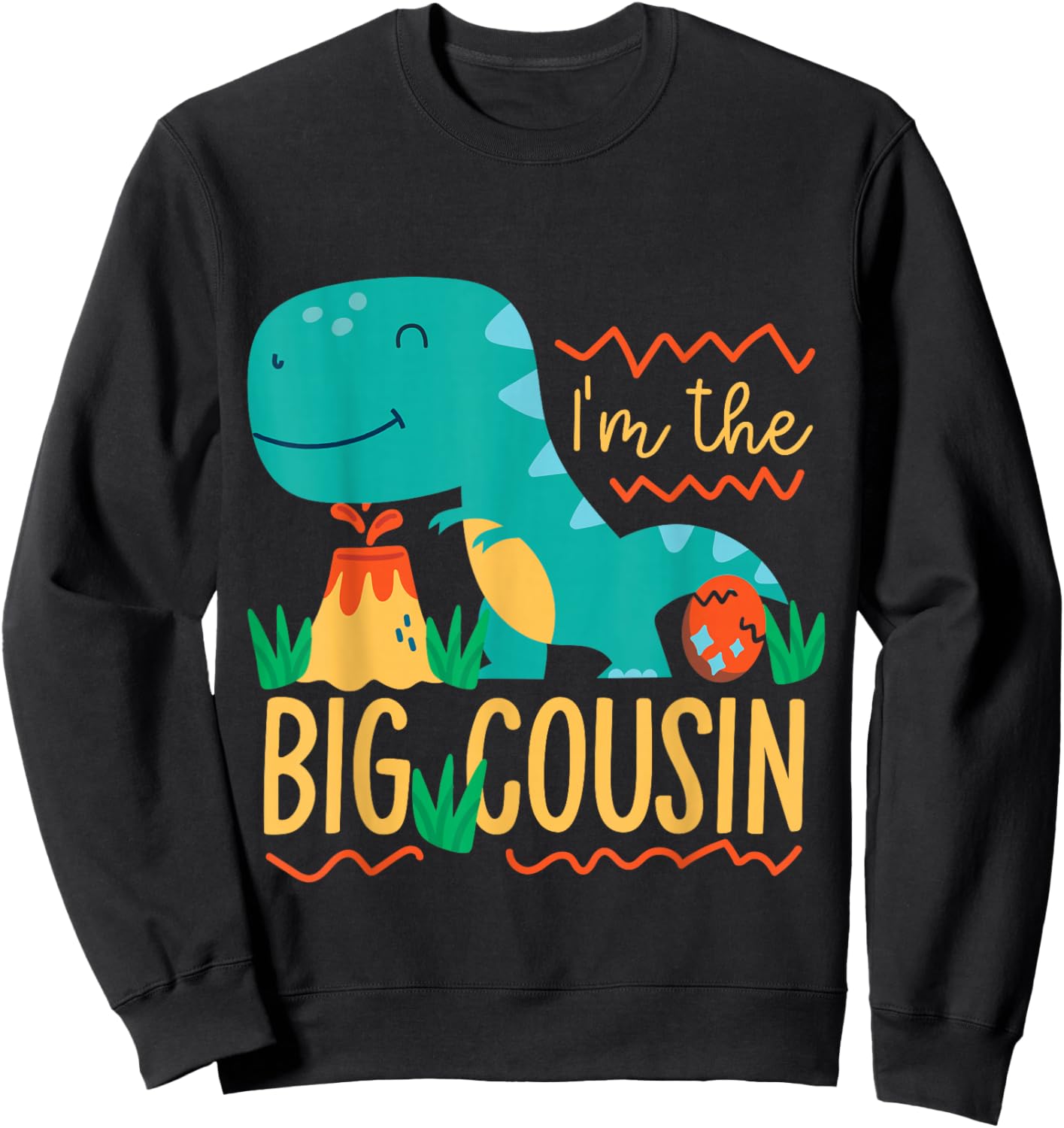 I am the Big Cousin Dinosaur for Children Sweatshirt - Sweatshirt | Black