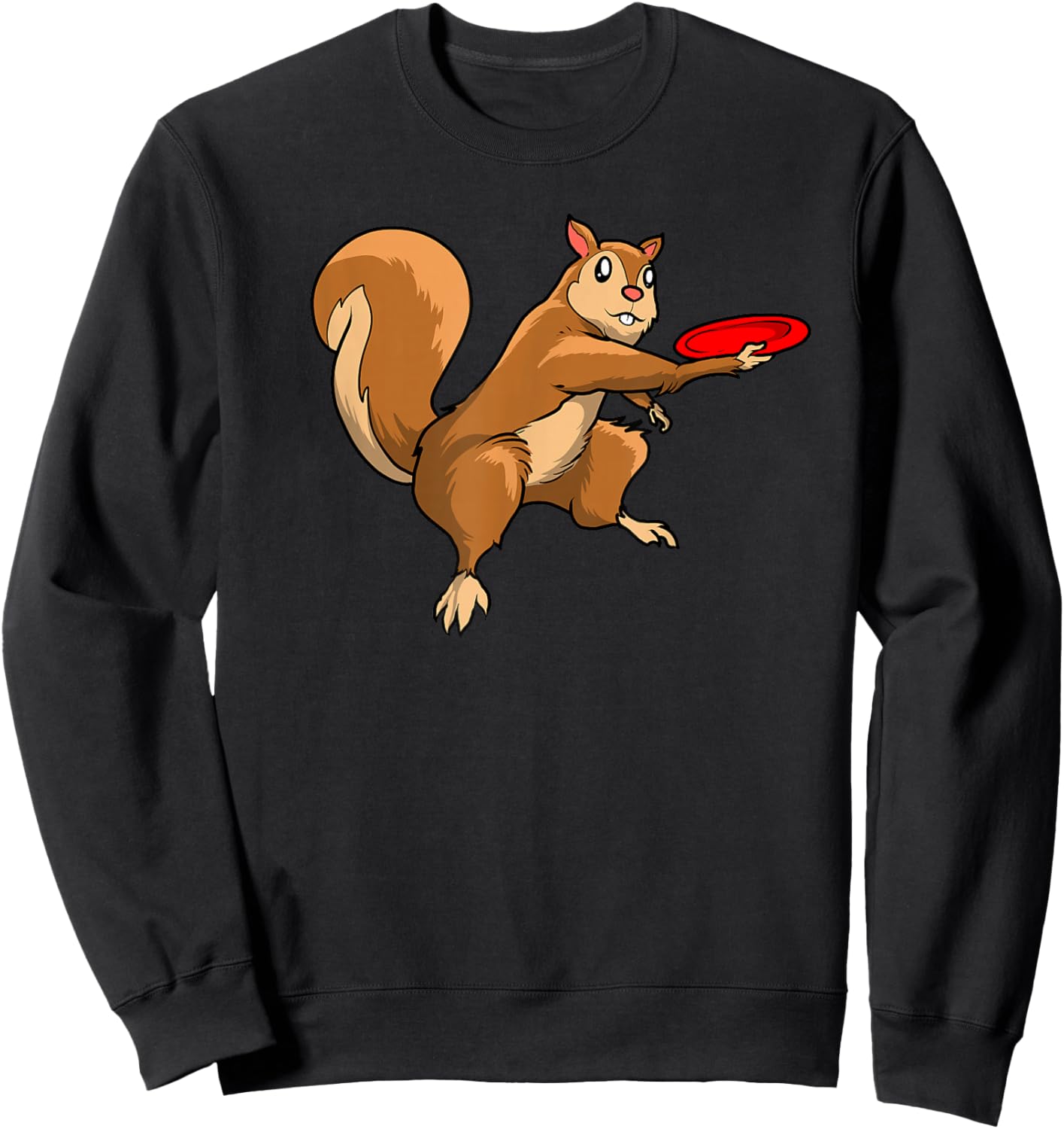 Disc Golf Squirrel - Frolf Frisbee Golf Disc Sweatshirt - Sweatshirt | Black