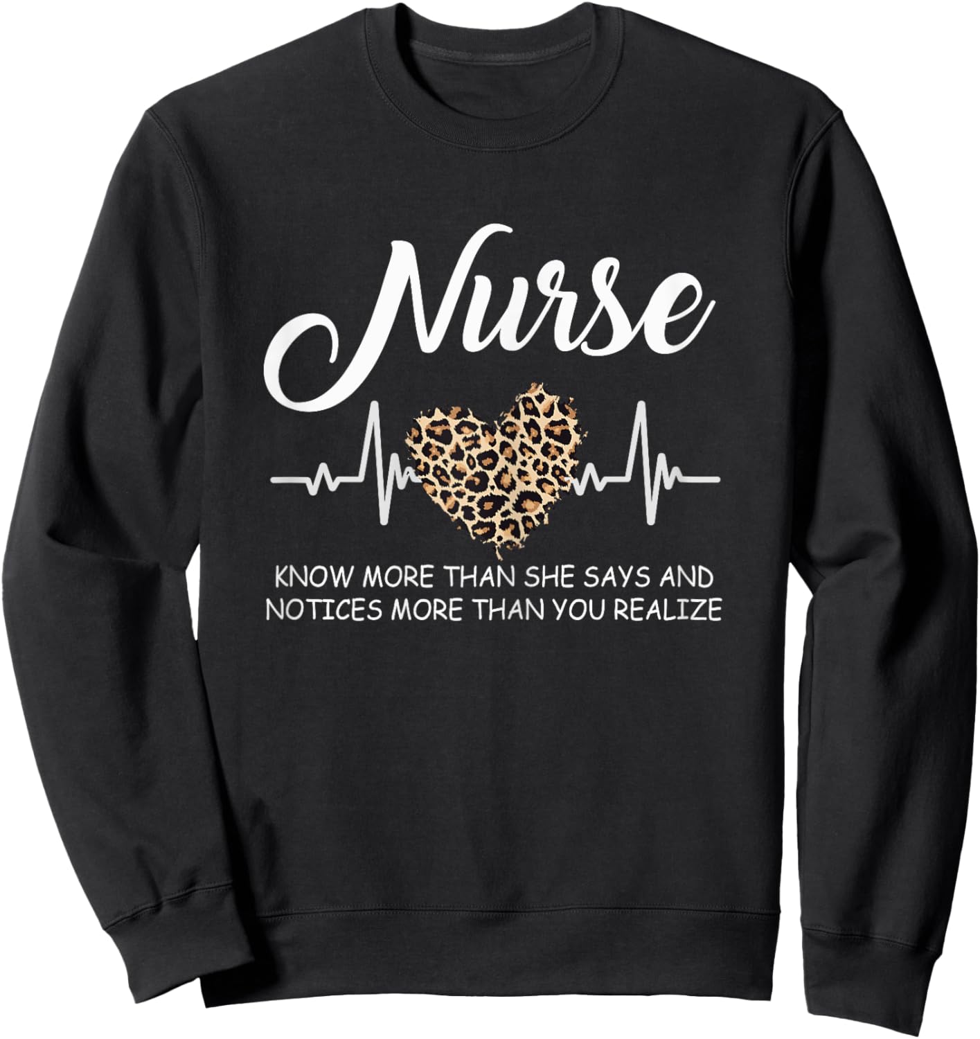 Nurse Definition Nurse Life Nurse Week Cute Leopard Sweatshirt - Sweatshirt | Black