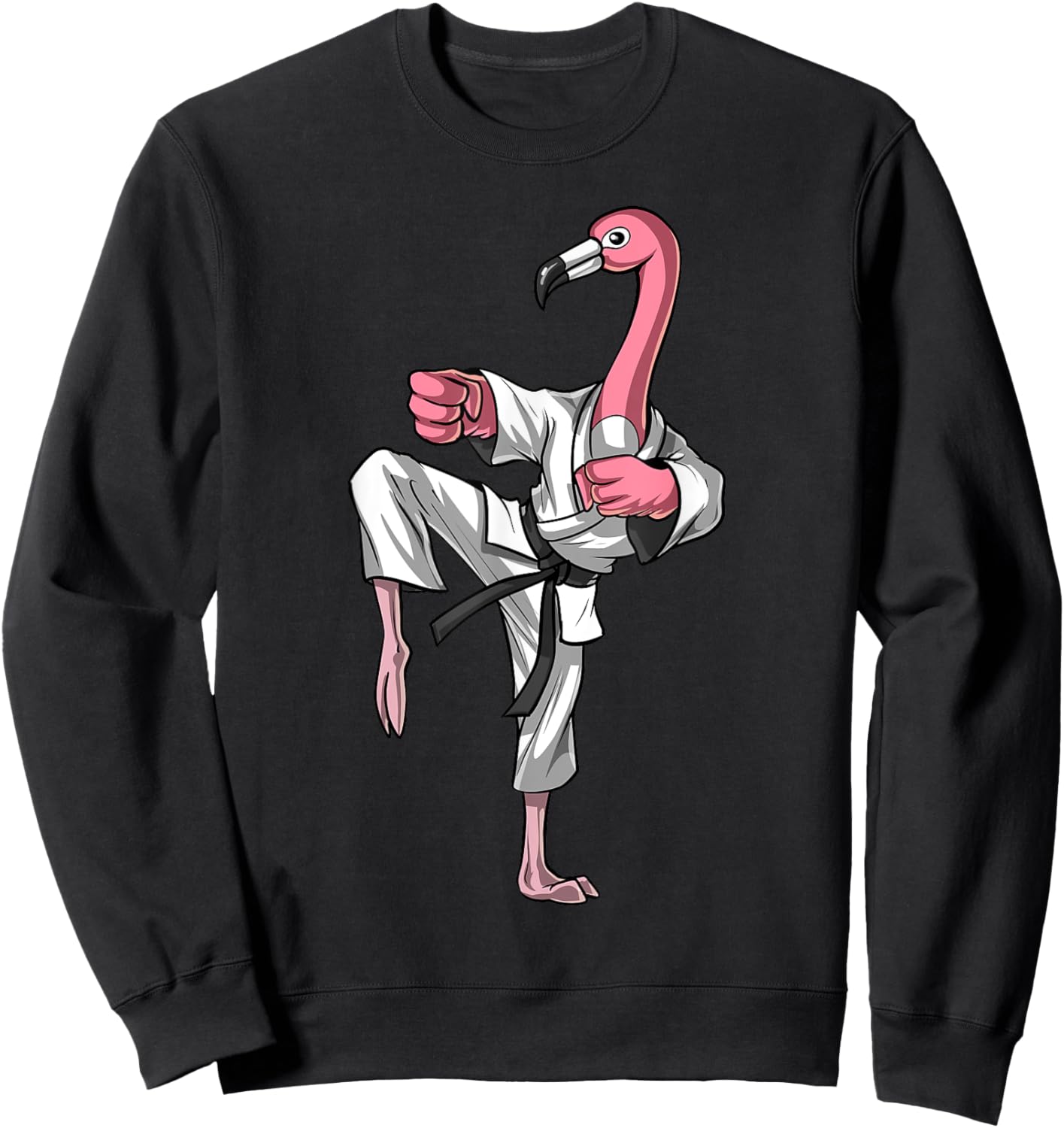 Flamingo Bird Karate Ninja Kickboxing Taekwondo Martial Arts Sweatshirt - Sweatshirt | Black