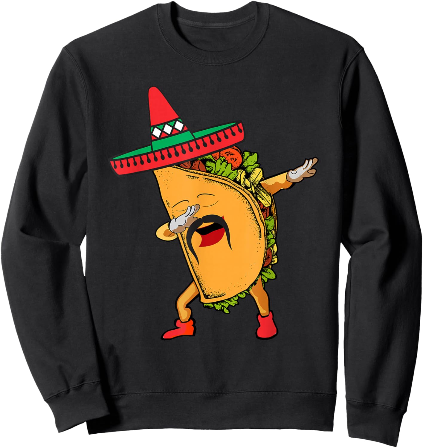 Cinco de Mayo Dabbing Taco Mexican Sombrero Hat Dab Boys Men Sweatshirt - Sweatshirt | Black
