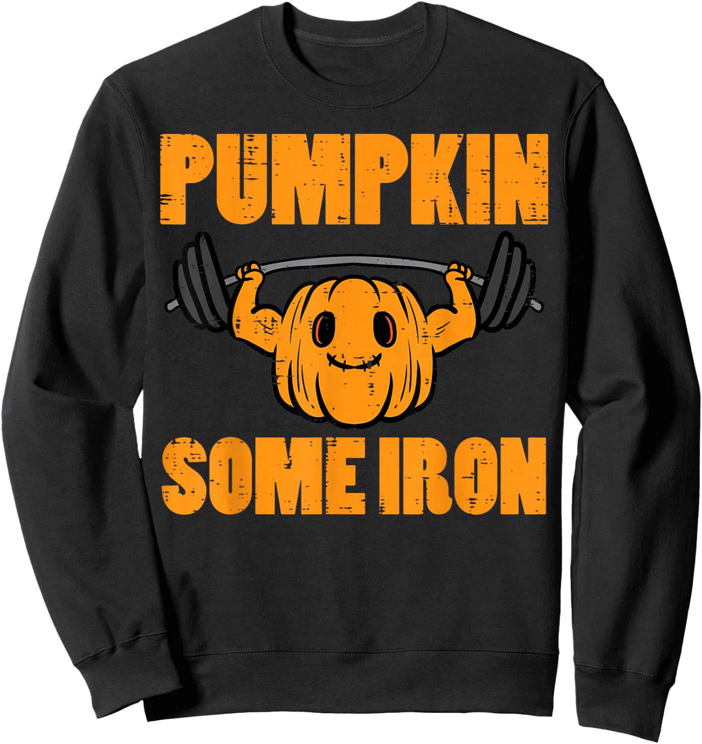Halloween Gym Pumpkin Some Iron Workout Costume Men Women Sweatshirt - Sweatshirt | Black