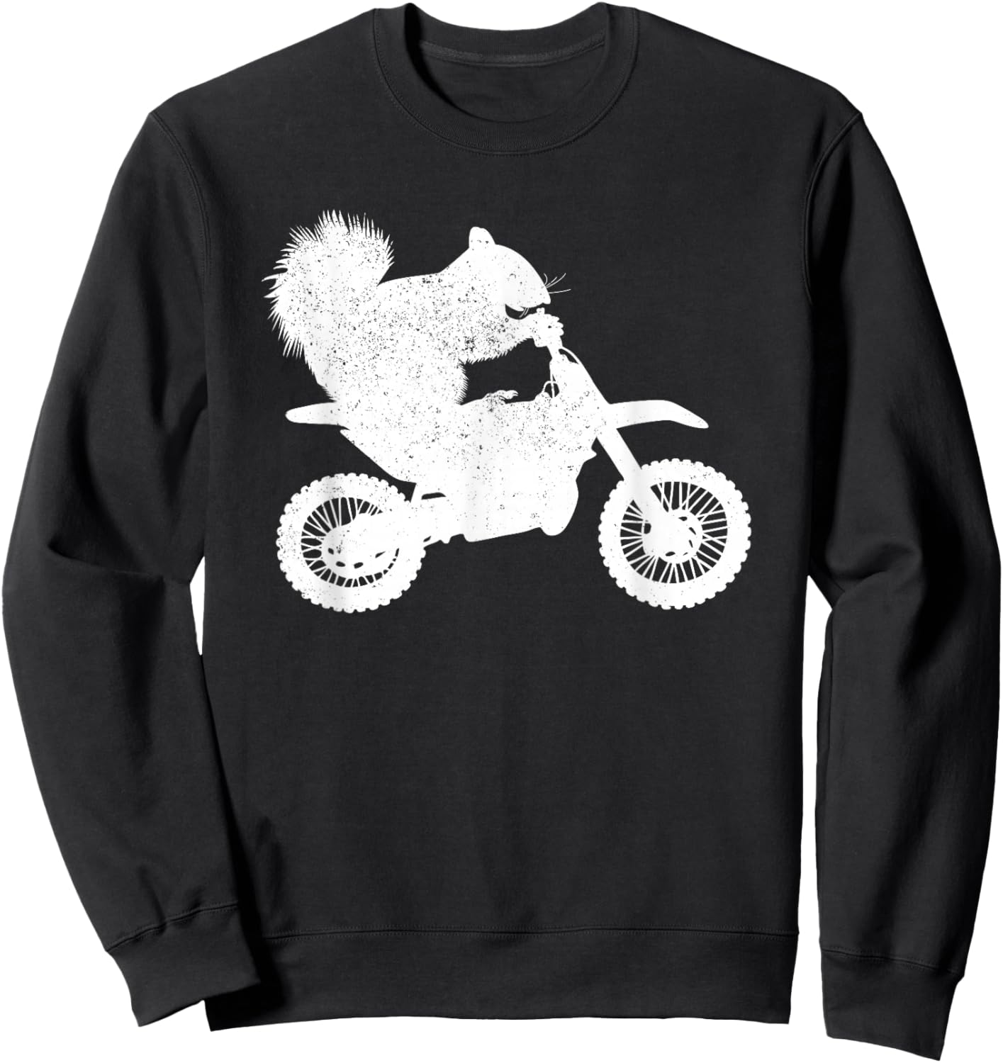 Funny Squirrel Dirt Bike Motocross Funny Dirtbike Squirrel Sweatshirt - Sweatshirt | Black