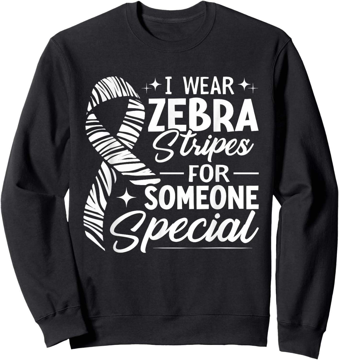 Zebra Stripes Rare Disease Awareness Rare Disorder Sweatshirt - Sweatshirt | Black