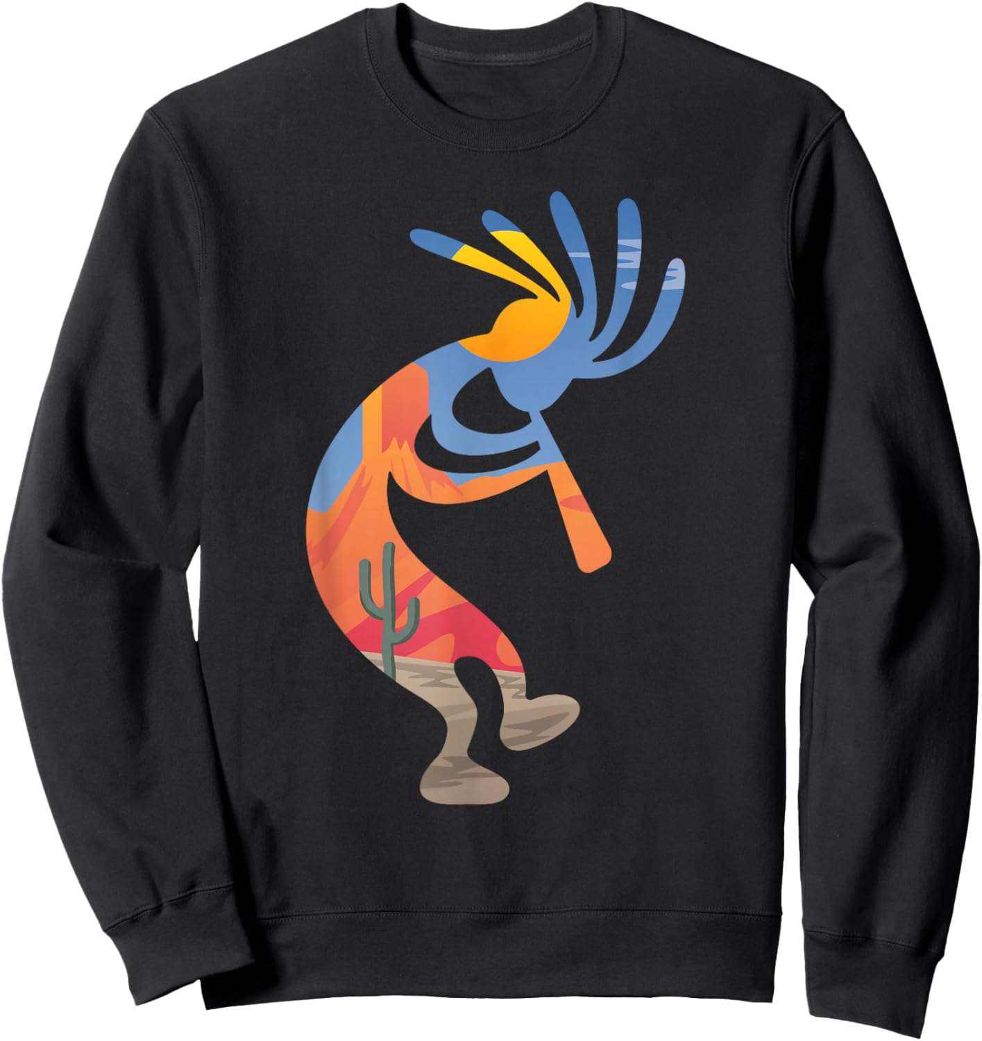 Dancing Southwestern USA Kokopelli Symbol Sweatshirt - Sweatshirt | Black