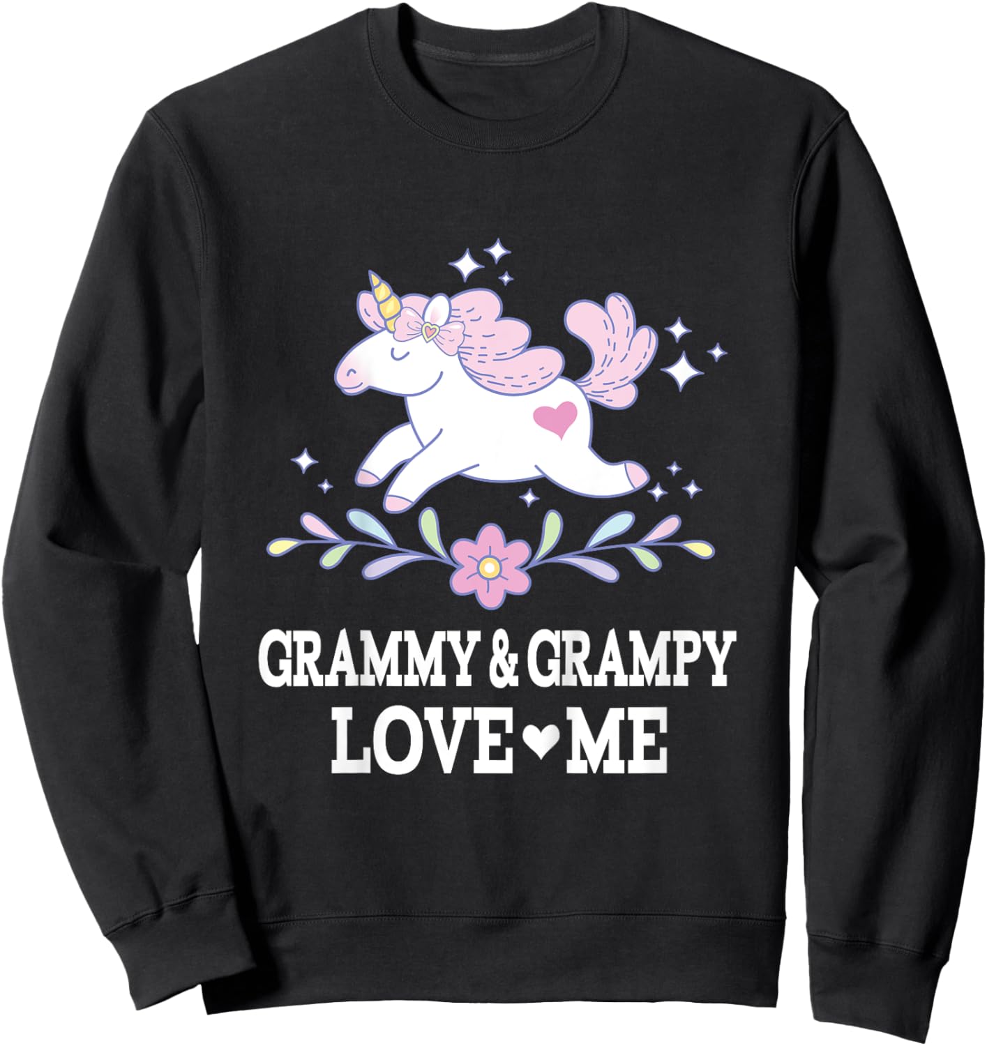 Grammy and Grampy Love Me Unicorn Grandchild Sweatshirt - Sweatshirt | Black