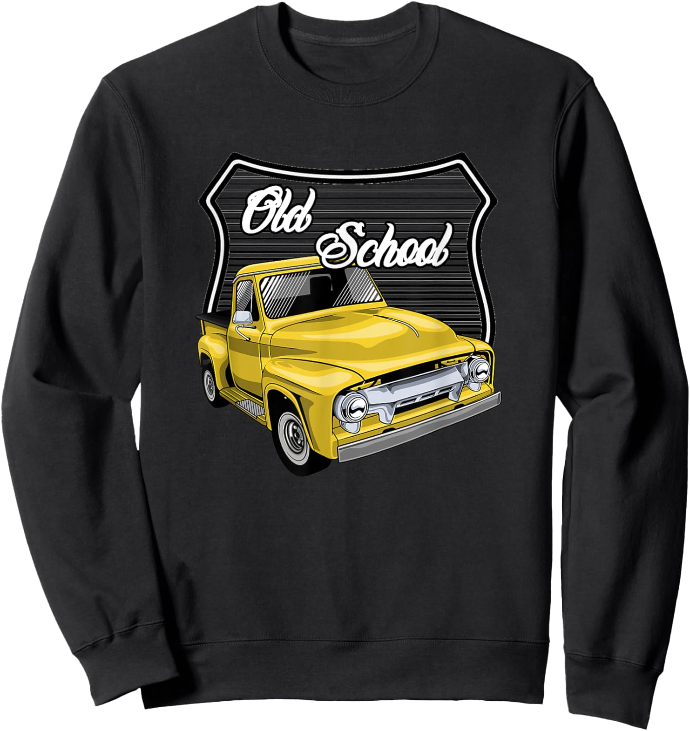 Vintage Hotrod, Classic truck, Men's Old School Hot Rod Sweatshirt - Sweatshirt | Black