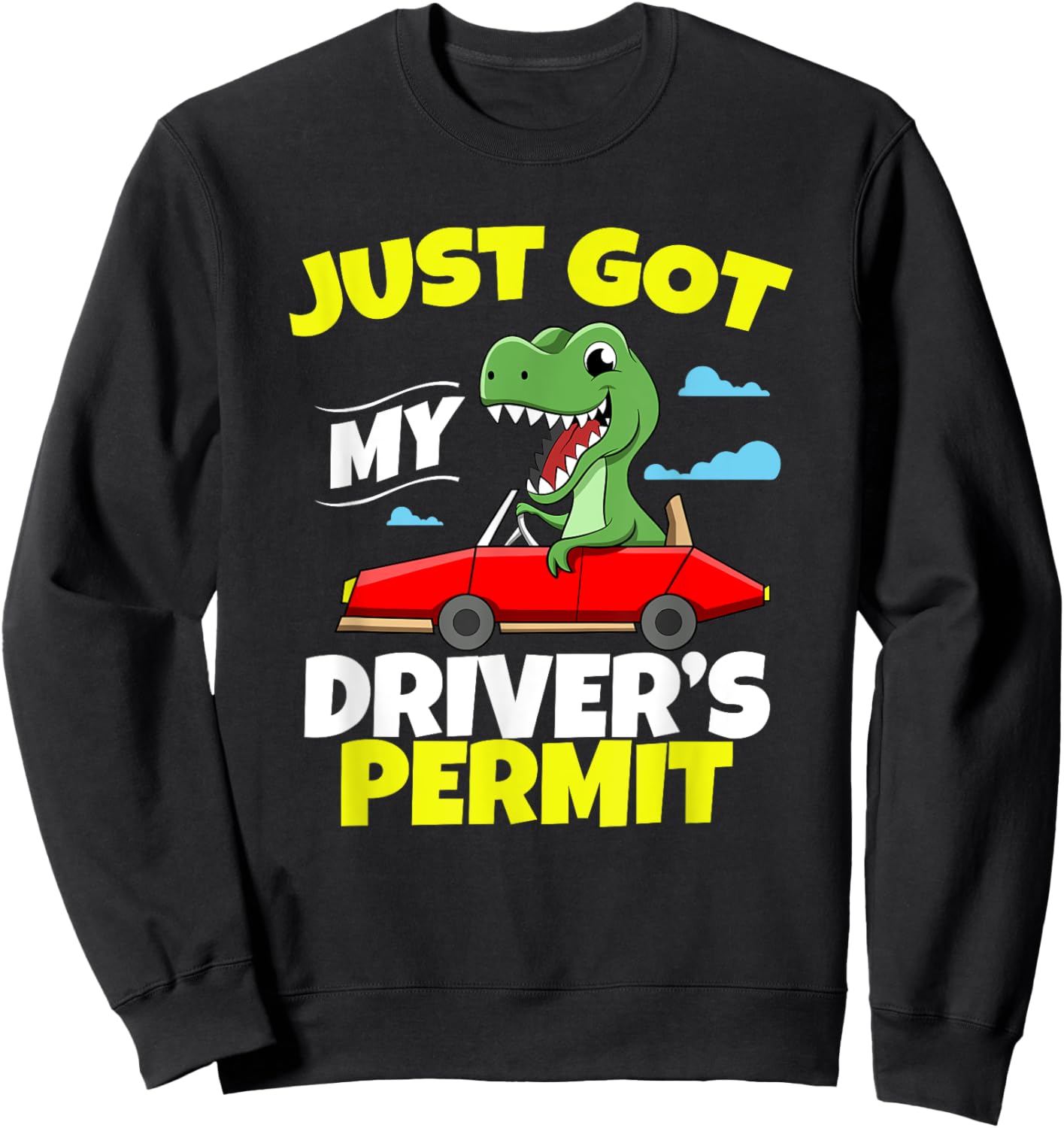 Just Got My Driver's Permit Licensed Crocodile Teen Driver Sweatshirt - Sweatshirt | Black