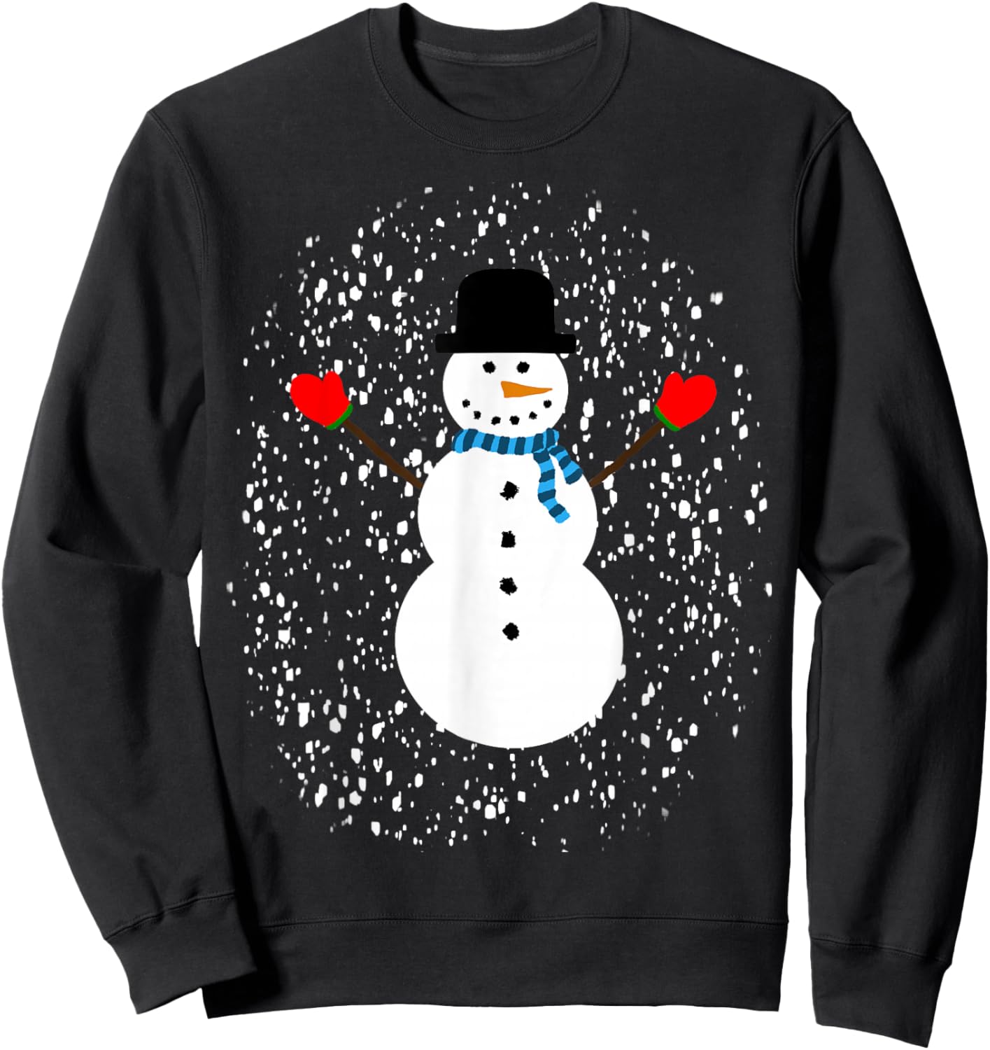 Biz Designs: Cute Snowman in a Snowy Winter Wonderland Sweatshirt - Sweatshirt | Black
