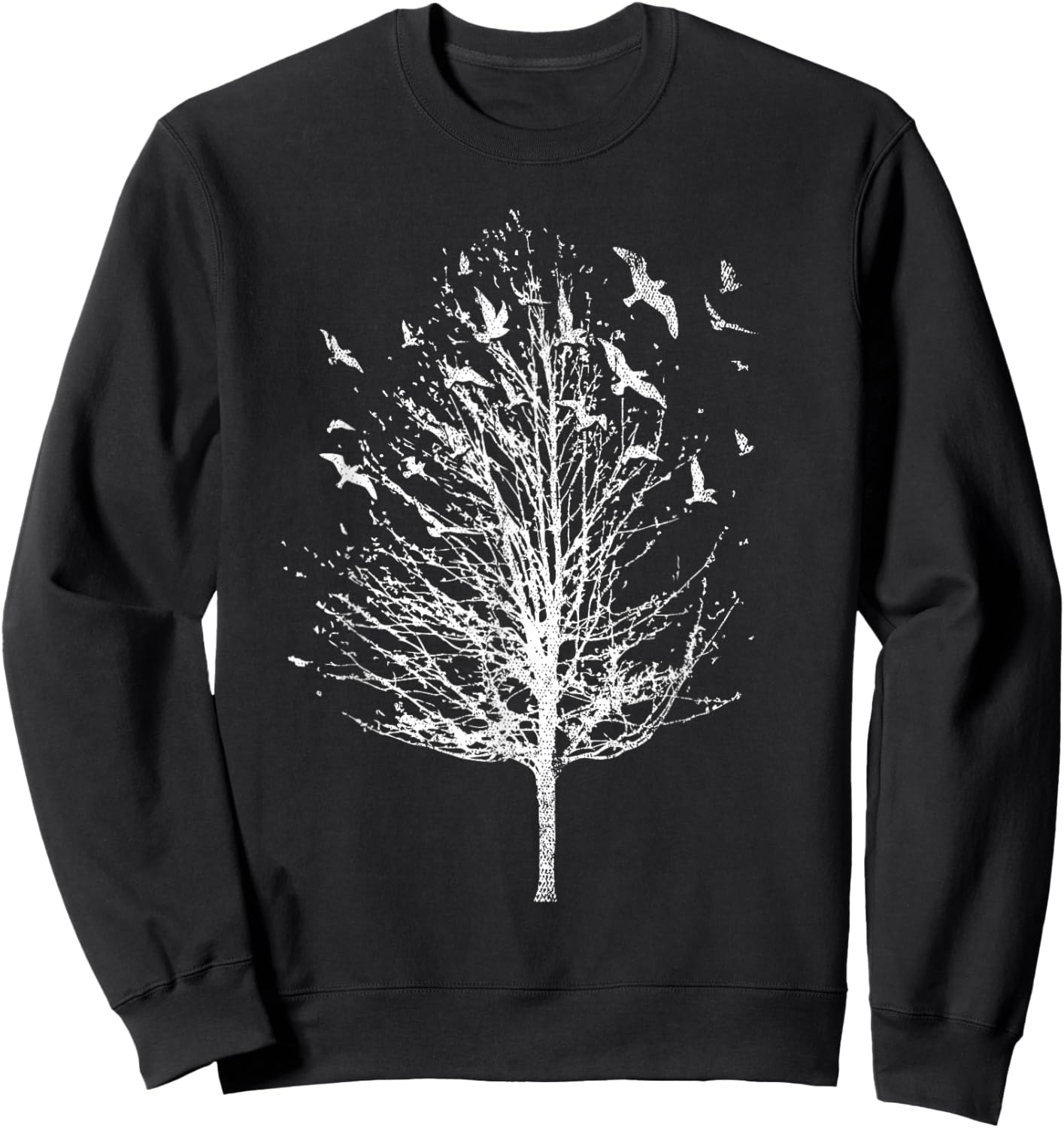 Forest Tree Flock Of Birds Outdoor Wildlife Nature Sweatshirt - Sweatshirt | Black