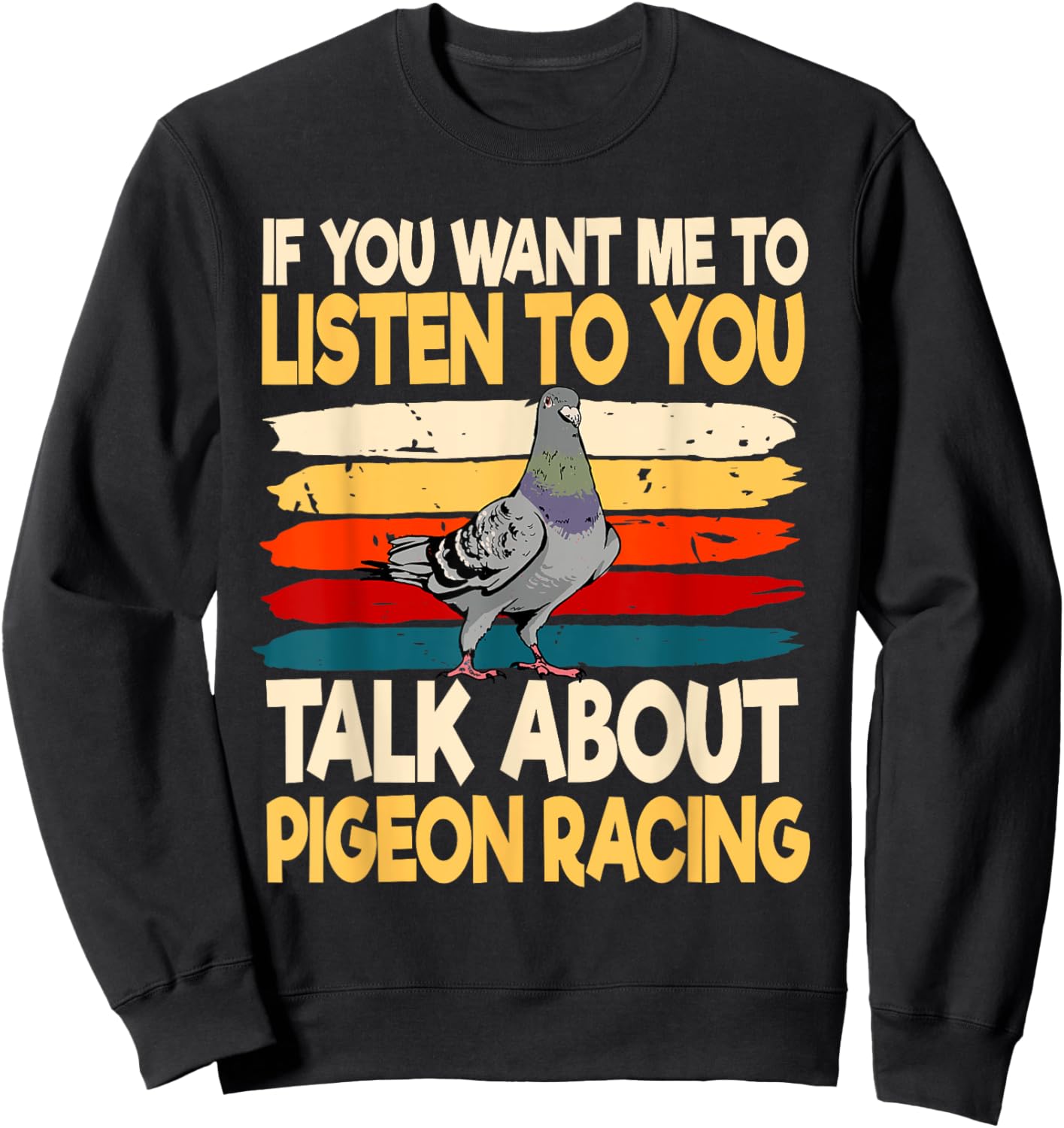 Pigeon Racing Breeder Retro Vintage Sweatshirt - Sweatshirt | Black