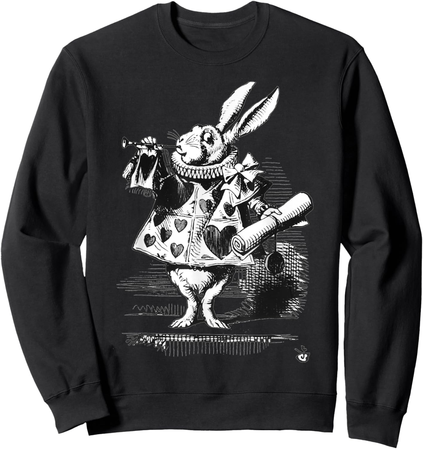 Alice-In-Wonderland Halloween Costume White Rabbit Sweatshirt - Sweatshirt | Black