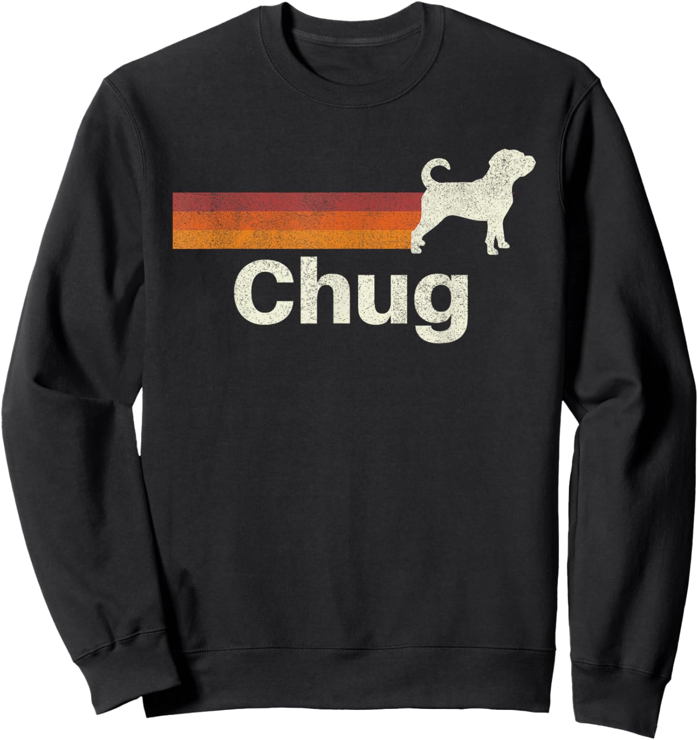 Vintage Chug Retro Mom Dad Dog Sweatshirt - Sweatshirt | Black