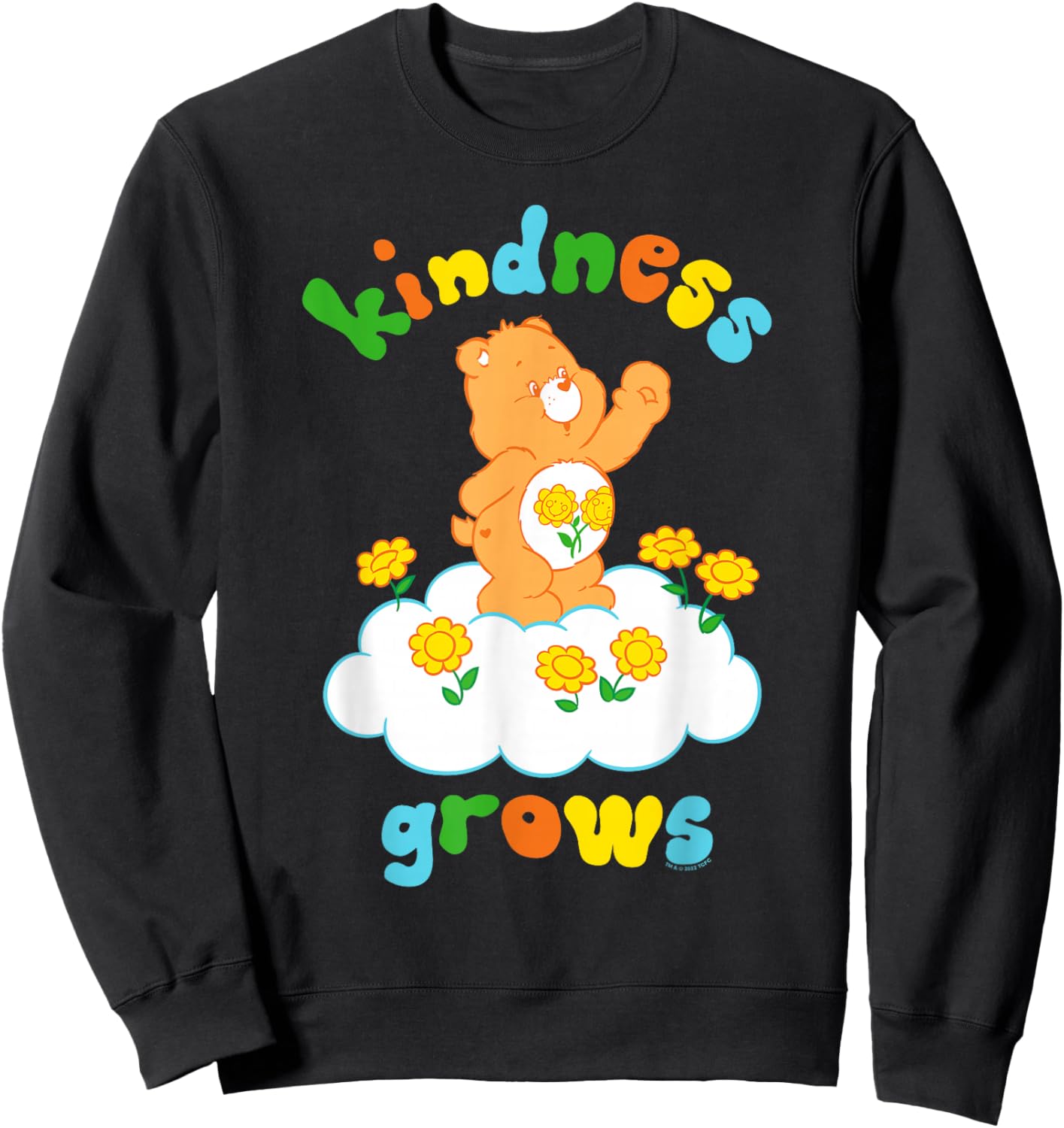 Care Bears Friend Bear Kindness Grows Cute Rainbow Text Sweatshirt - Sweatshirt | Black