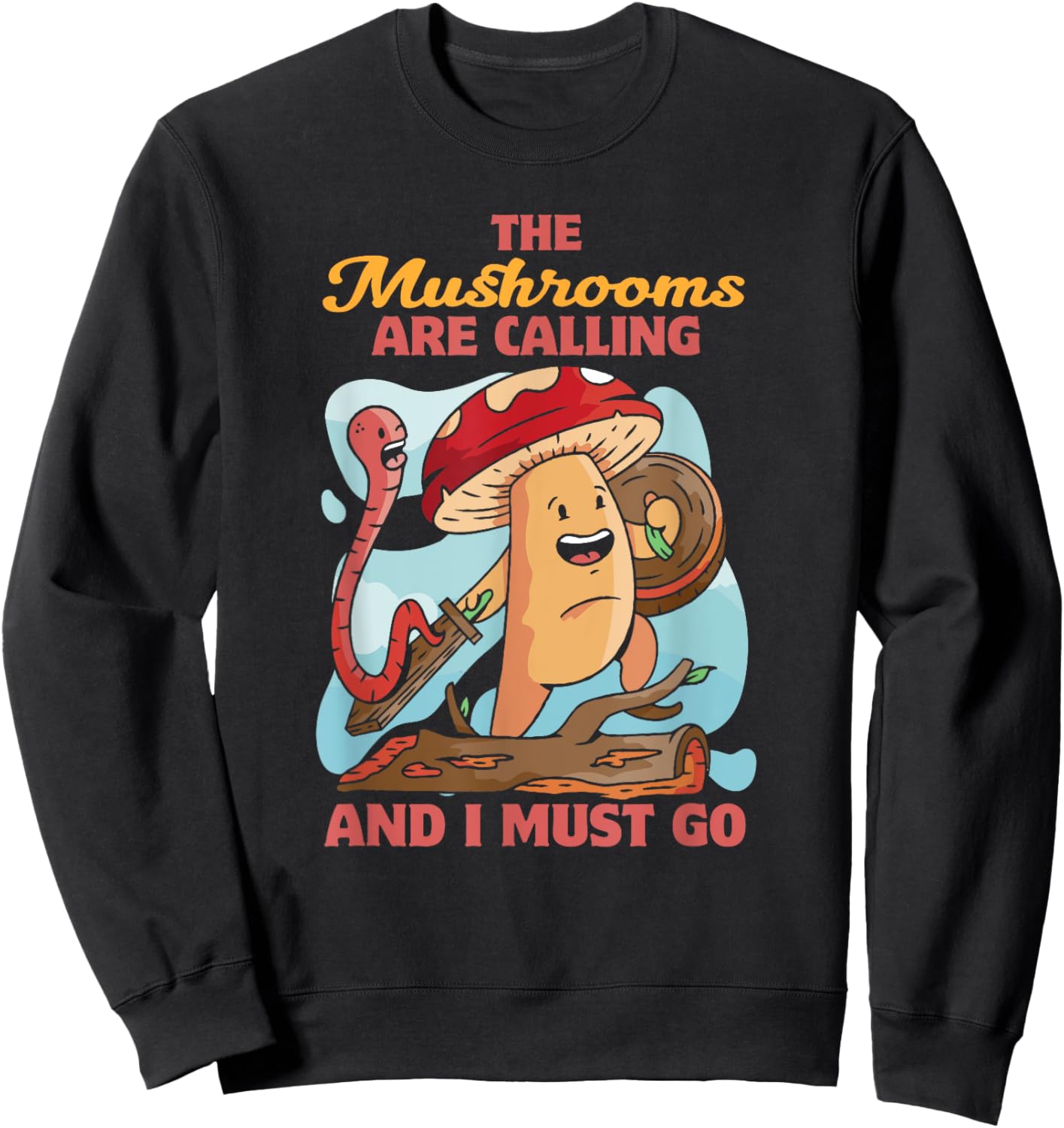 Mycology Fungi Mushroom Collector Hippie Funny Knight Sweatshirt - Sweatshirt | Black