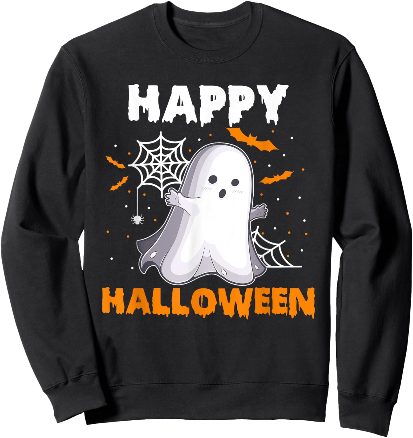 Trick Or Treat Halloween Ghost Rainbow Funny Sweatshirt - Sweatshirt | Black