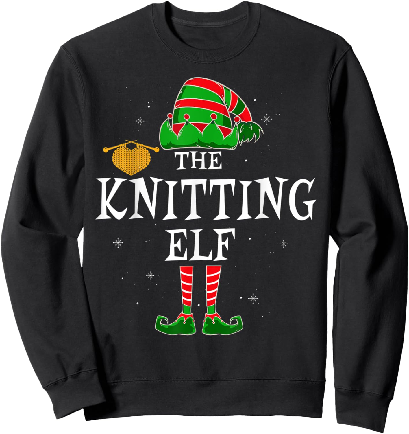 The Knitting Elf Group Matching Family Christmas Funny Sweatshirt - Sweatshirt | Black