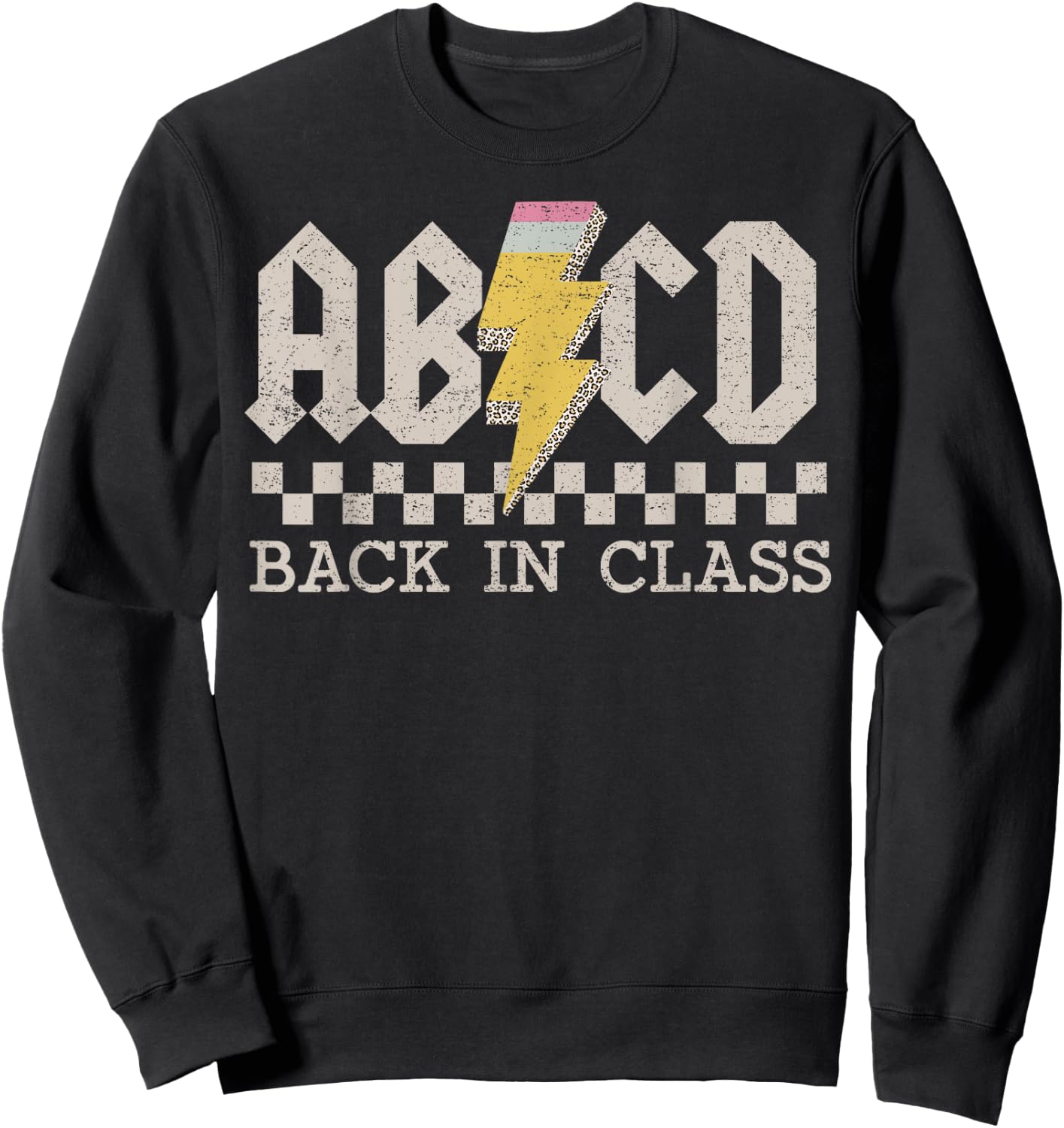 Retro Teacher Tour ABCD Back to School Back in Class Rock Men Women Girls Kids Sweatshirt - Sweatshirt | Black