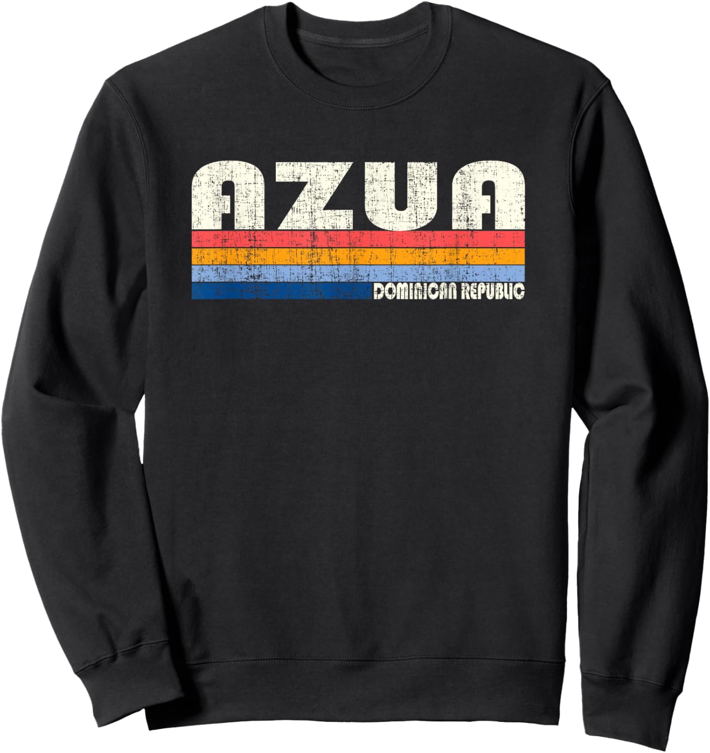 Retro Vintage 70s 80s Style Azua, Dominican Republic Sweatshirt - Sweatshirt | Black