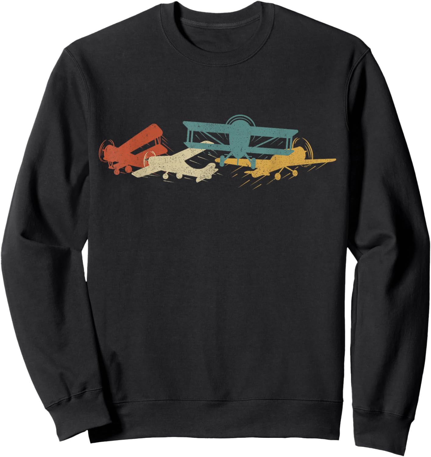 Airplane Pilot Vintage Sweatshirt - Sweatshirt | Black