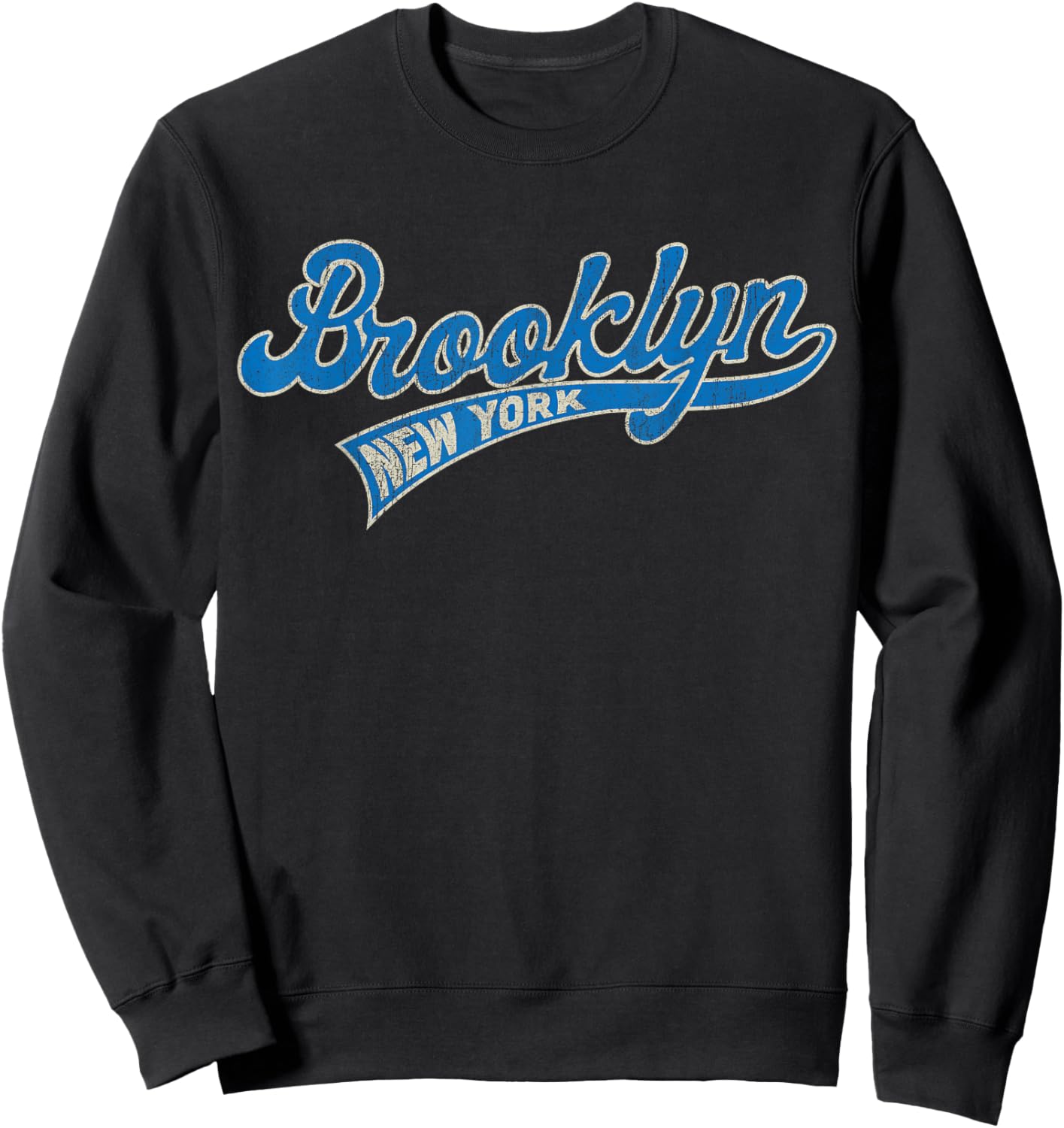 Vintage Style Faded.Brooklyn & Women Sweatshirt - Sweatshirt | Black