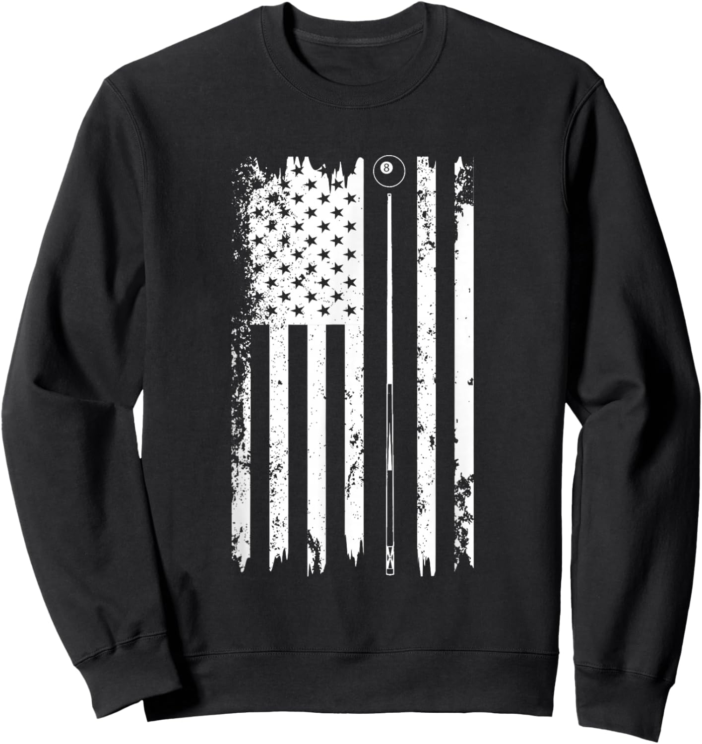 American Flag Billiard Vintage Pool Balls Player Sweatshirt - Sweatshirt | Black