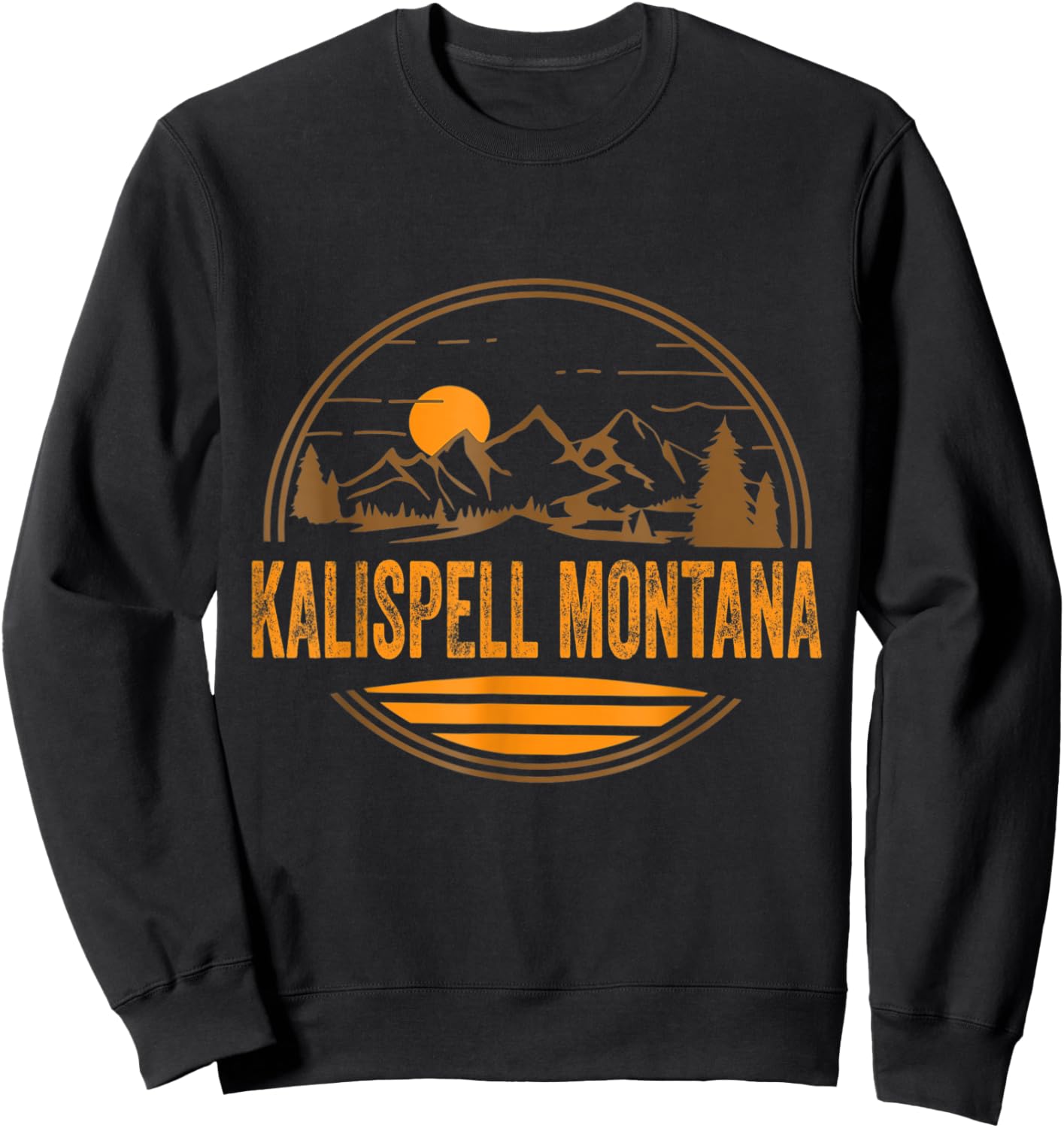 Kalispell, Montana Mountain Hiking Souvenir Sweatshirt - Sweatshirt | Black