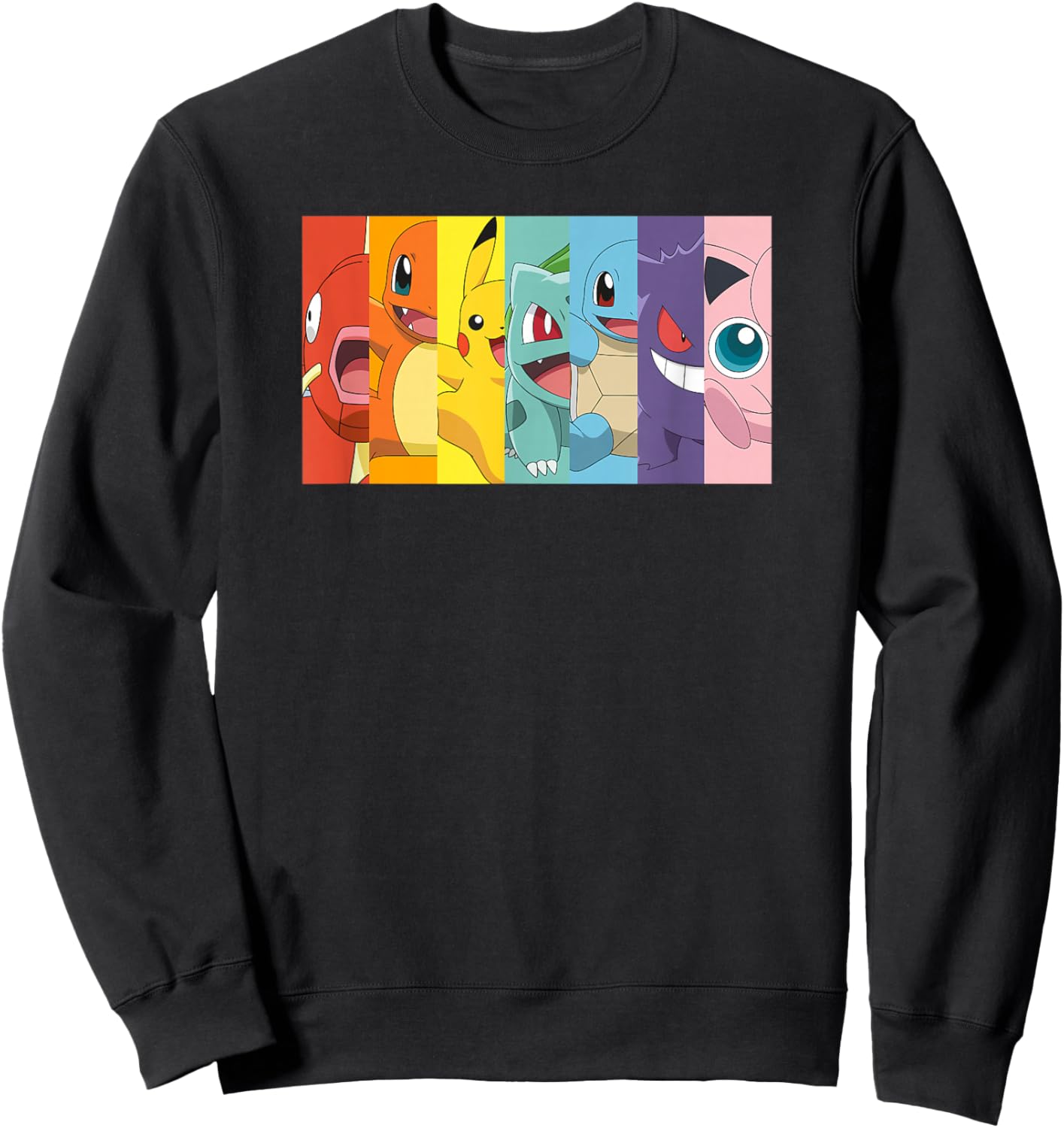 Pokémon Group Shot Poke Portrait Rainbow Sweatshirt - Sweatshirt | Black